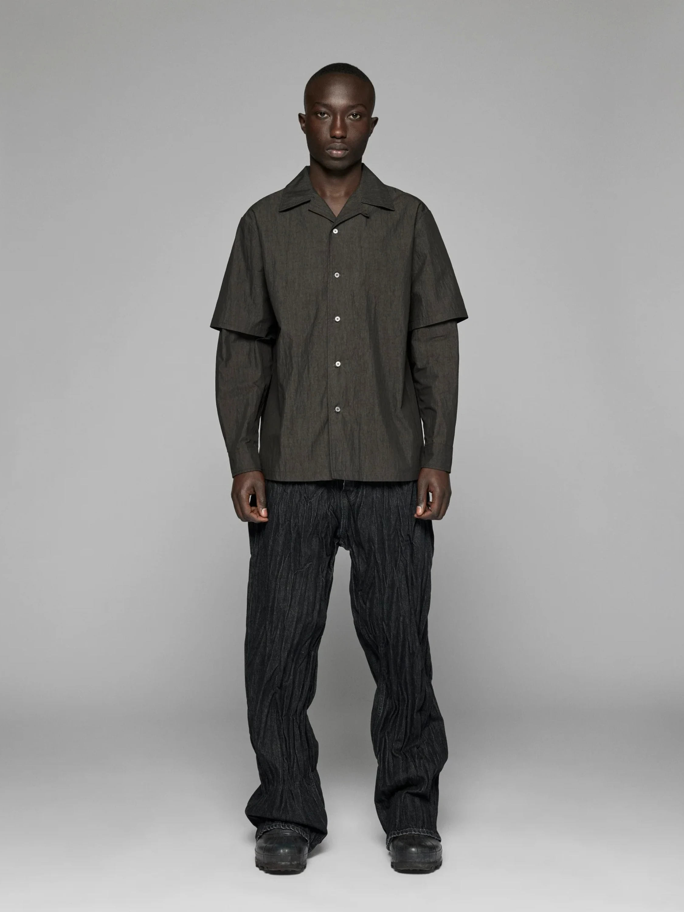 Рубашка Han Kjøbenhavn Two-Layered L/S Dark Grey