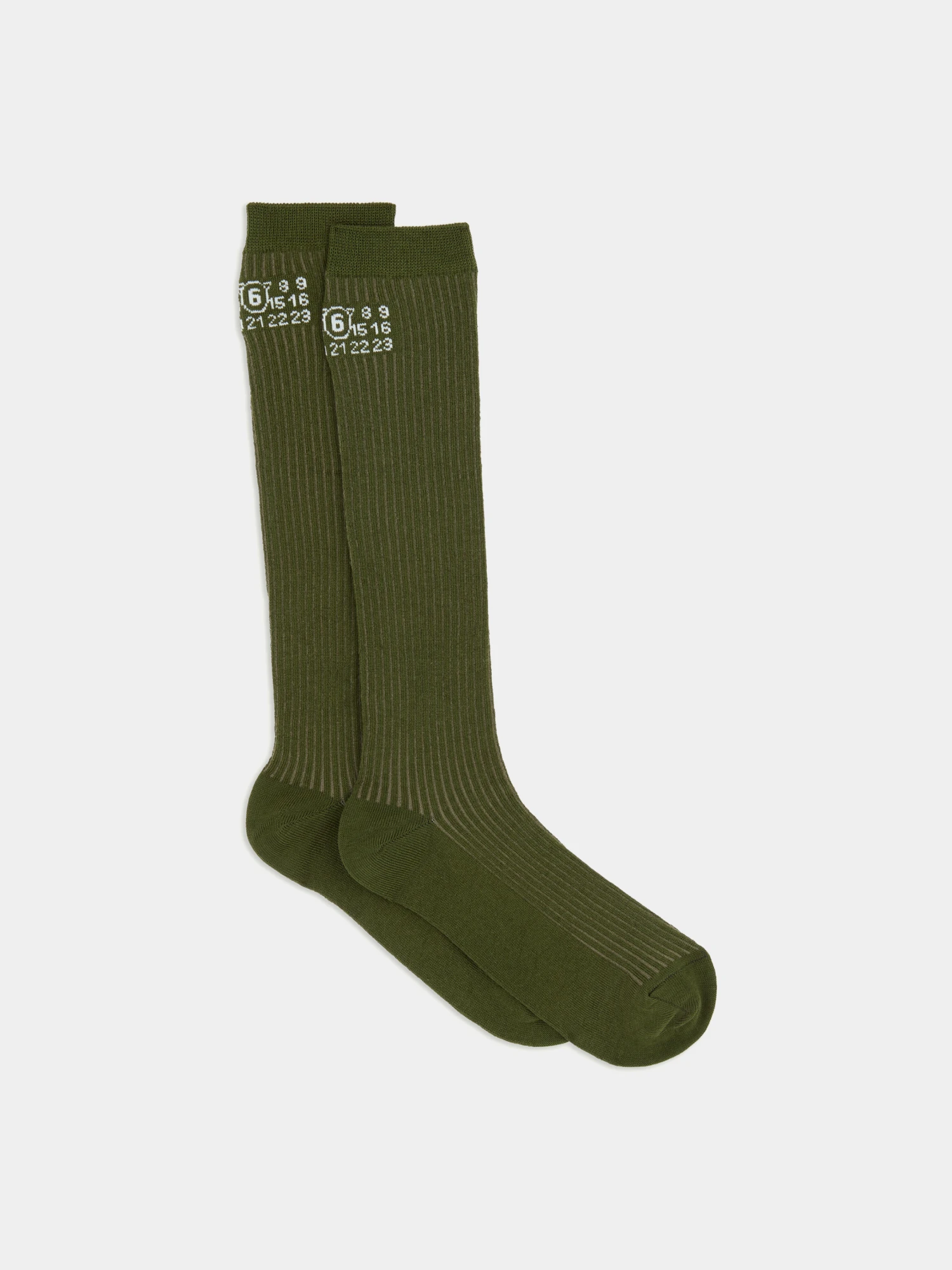 Гольфы MM6 Maison Margiela Rib Knee-High Khaki