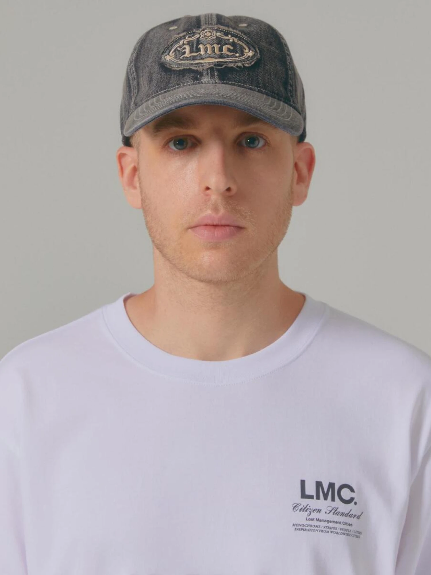 Кепка LMC Washed Denim Gothic Oval 6 Panel Black