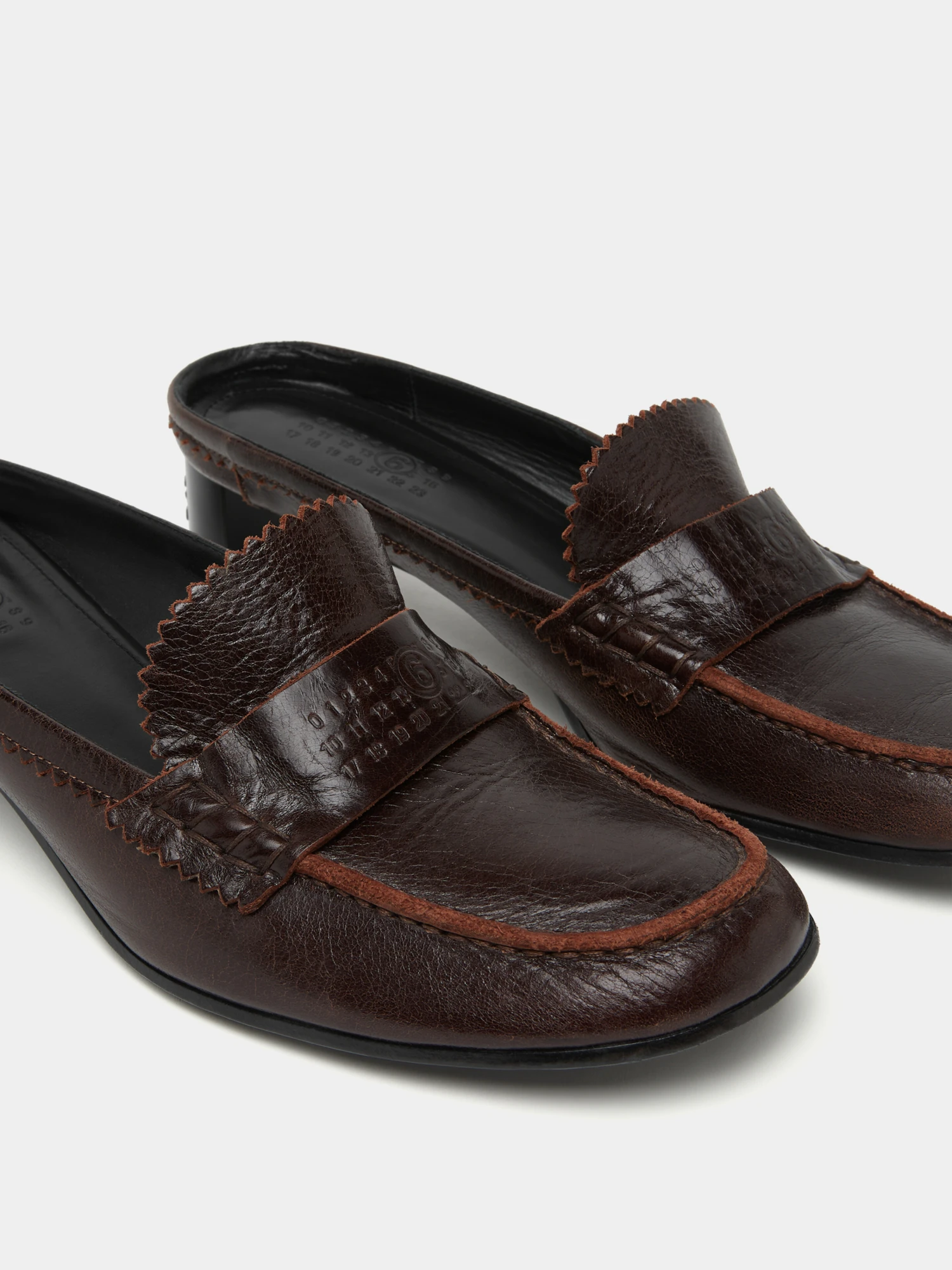 Женские мюли MM6 Maison Margiela Swing-Toe Leather Brown