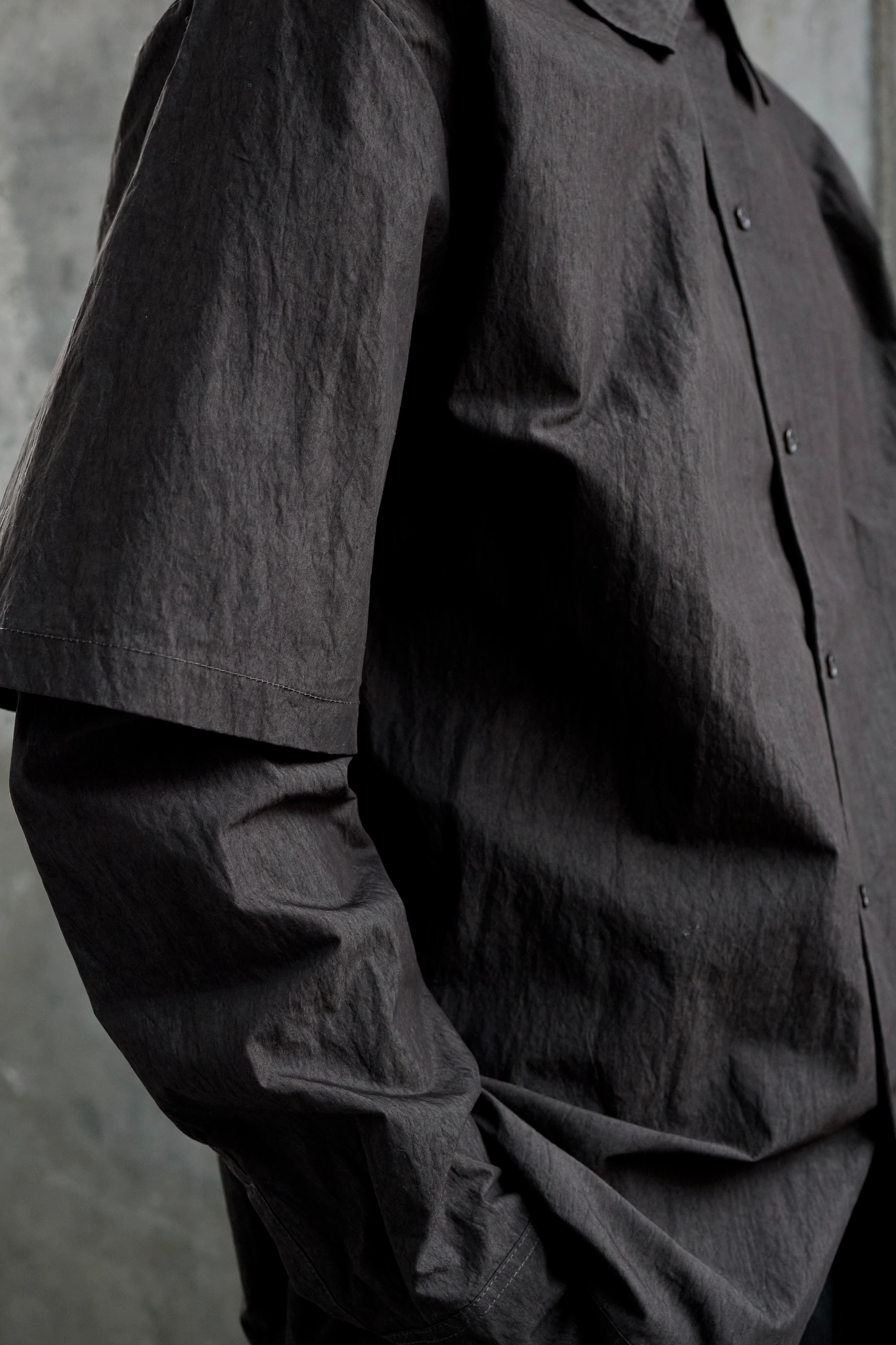 Рубашка Han Kjøbenhavn Two-Layered L/S Dark Grey