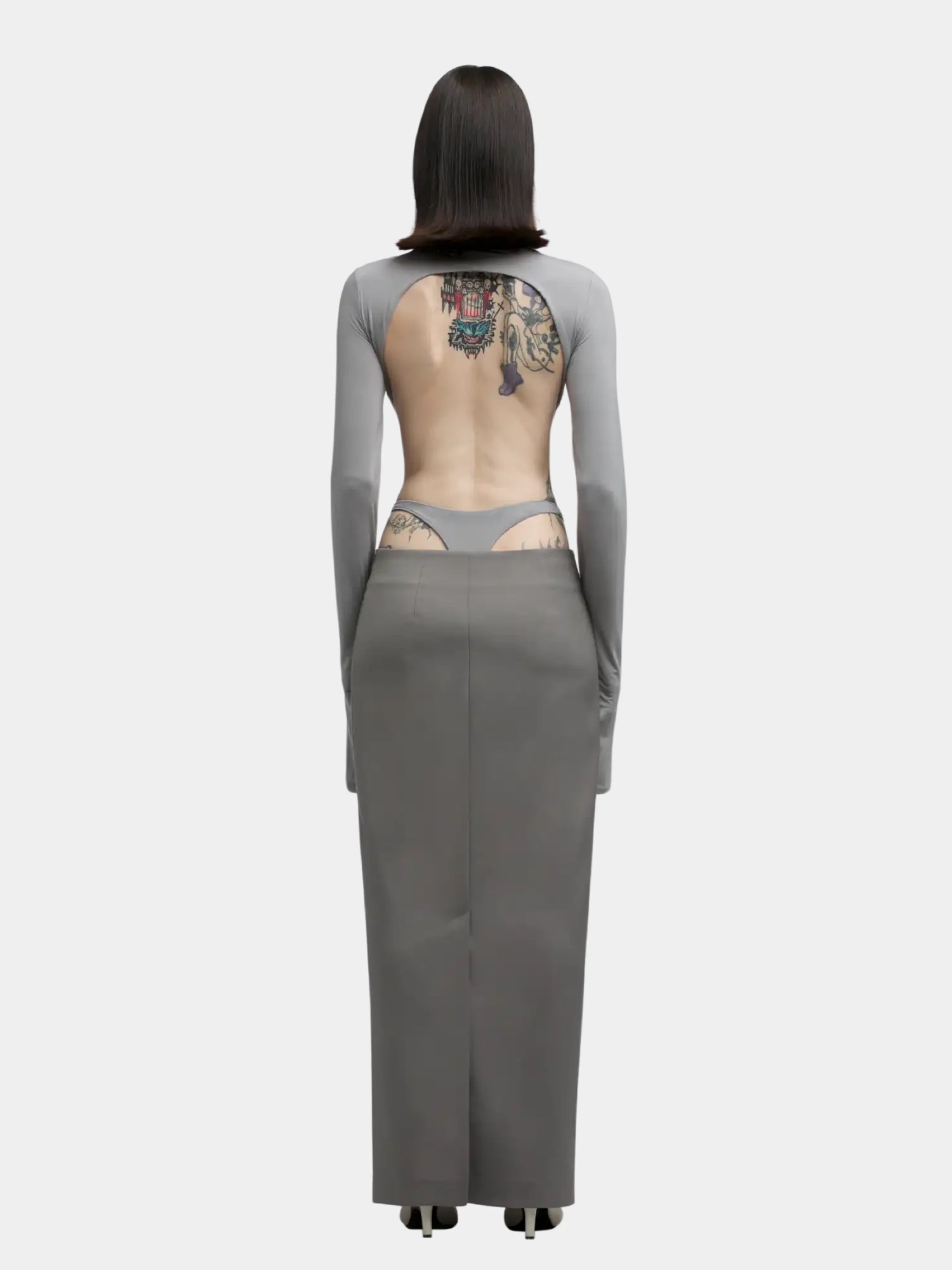 Женское боди entire studios Valve LS Bodysuit Faded Grey