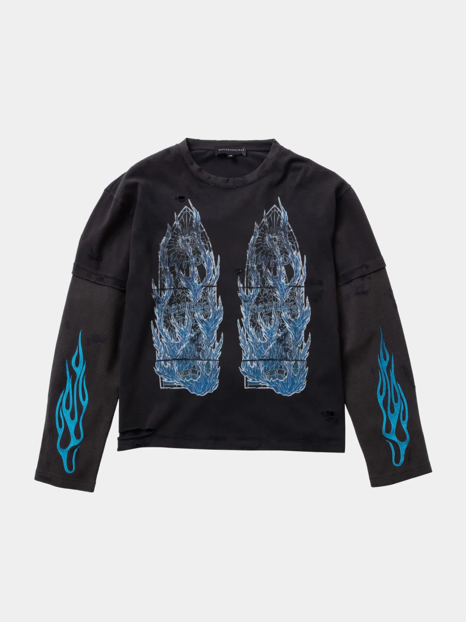 Лонгслив WHO DECIDES WAR Flame Glass Double Coal