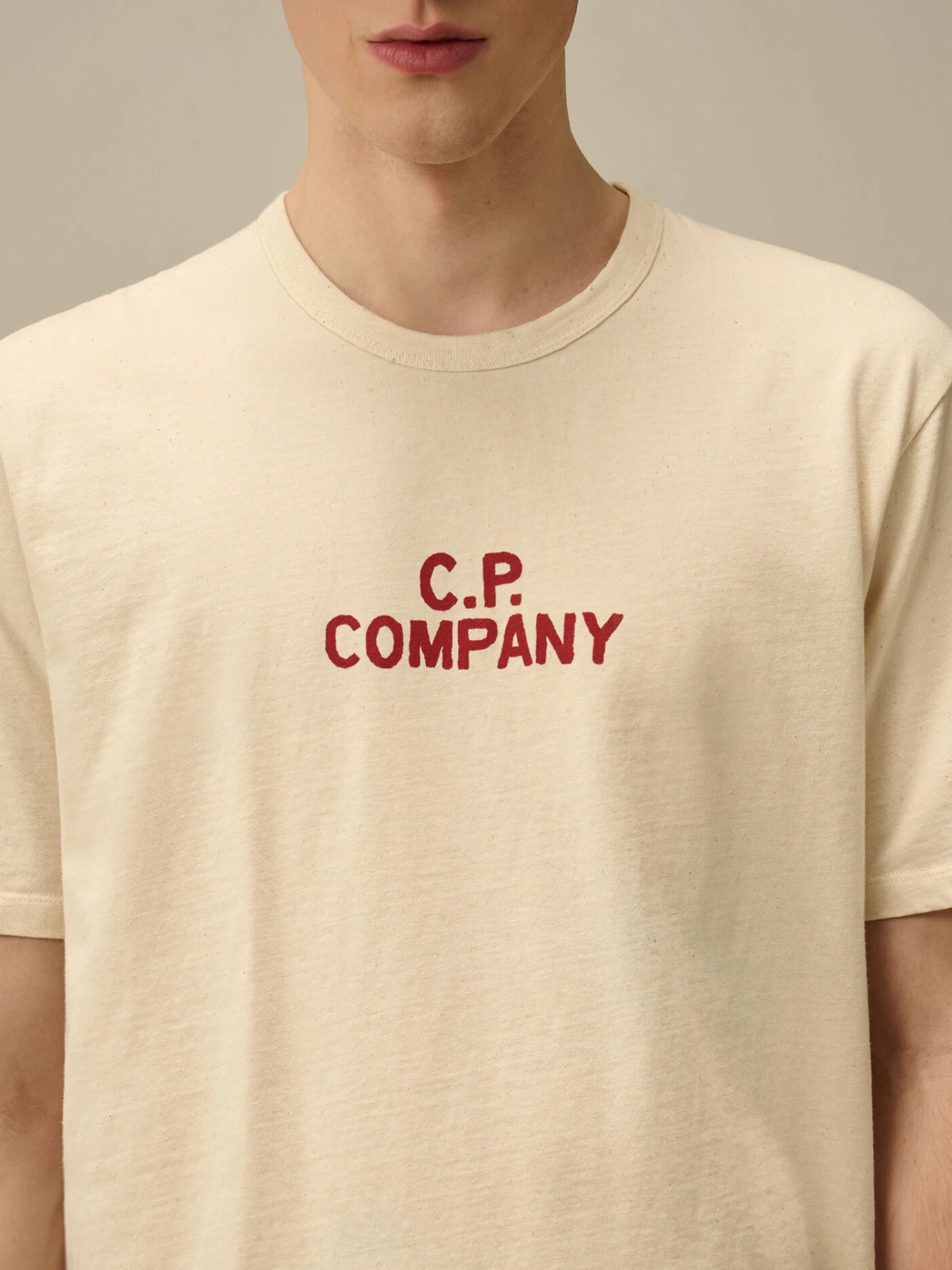 Футболка C.P. Company Natural Jersey Logo Pistachio Shell