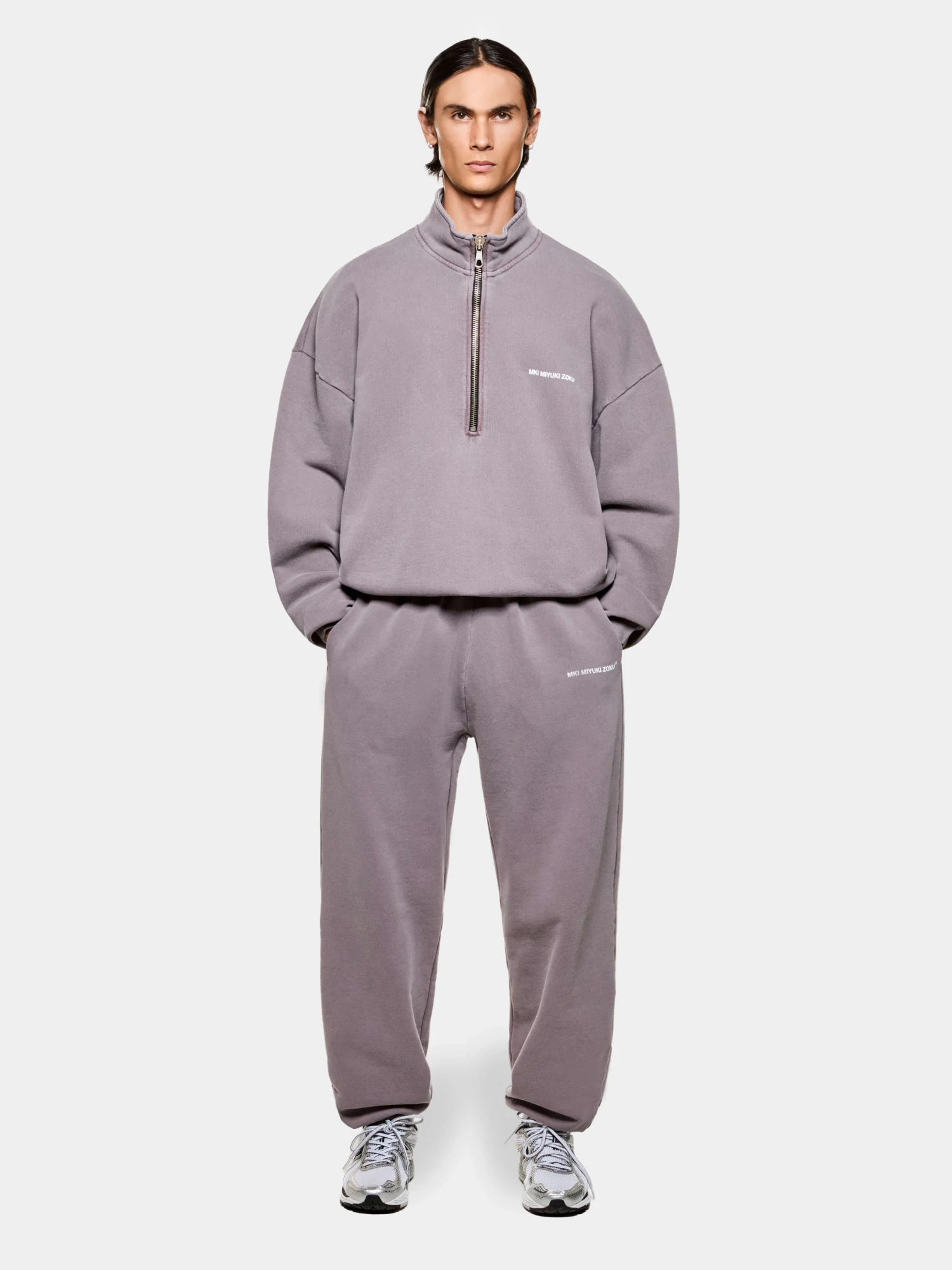 Халф-зип MKI MIYUKI ZOKU Uniform Quarter Zip Pigment Raisin