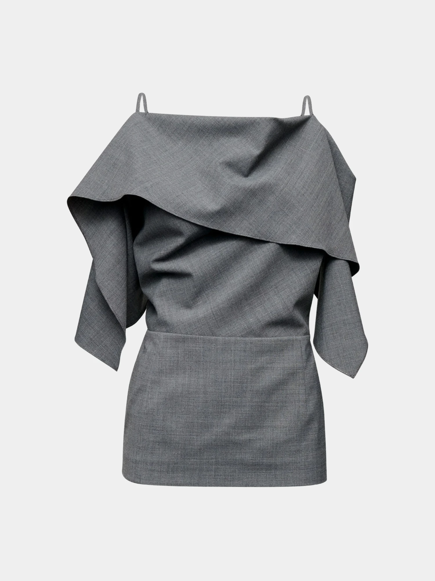 Женский топ MM6 Maison Margiela Folded Wool Blend Grey