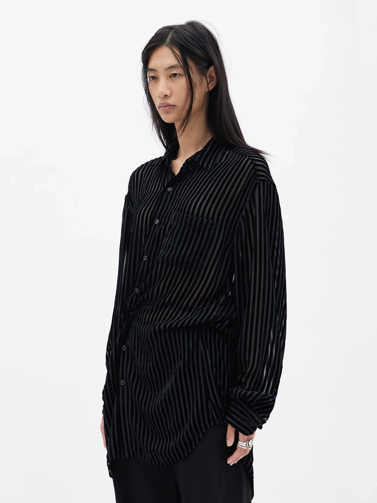 Женская рубашка Ann Demeulemeester Striped Elisabeth Black