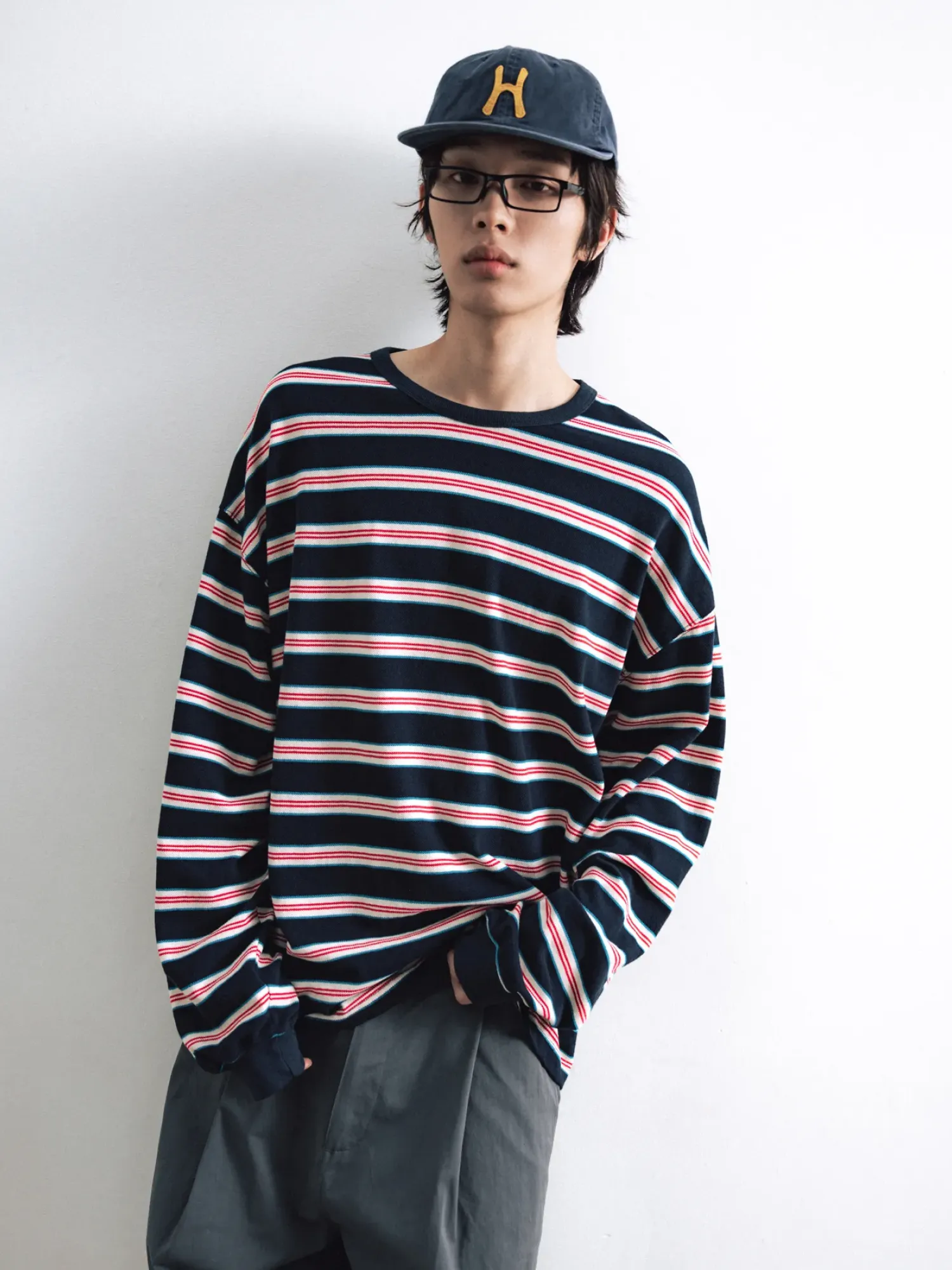 Лонгслив ANGLAN Striped Long Sleeve Navy