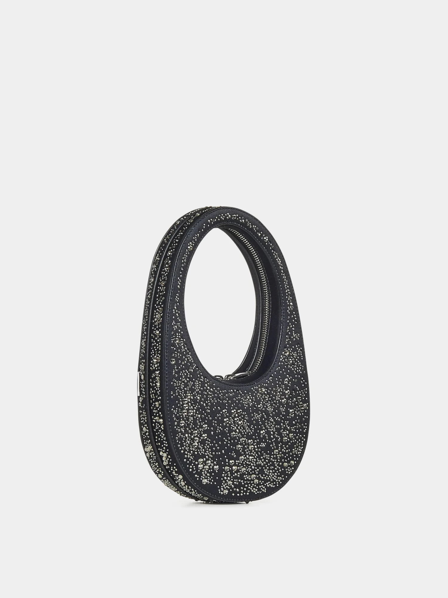 Женская сумка Coperni Crystal-Embellished Mini Swipe Black/Silver