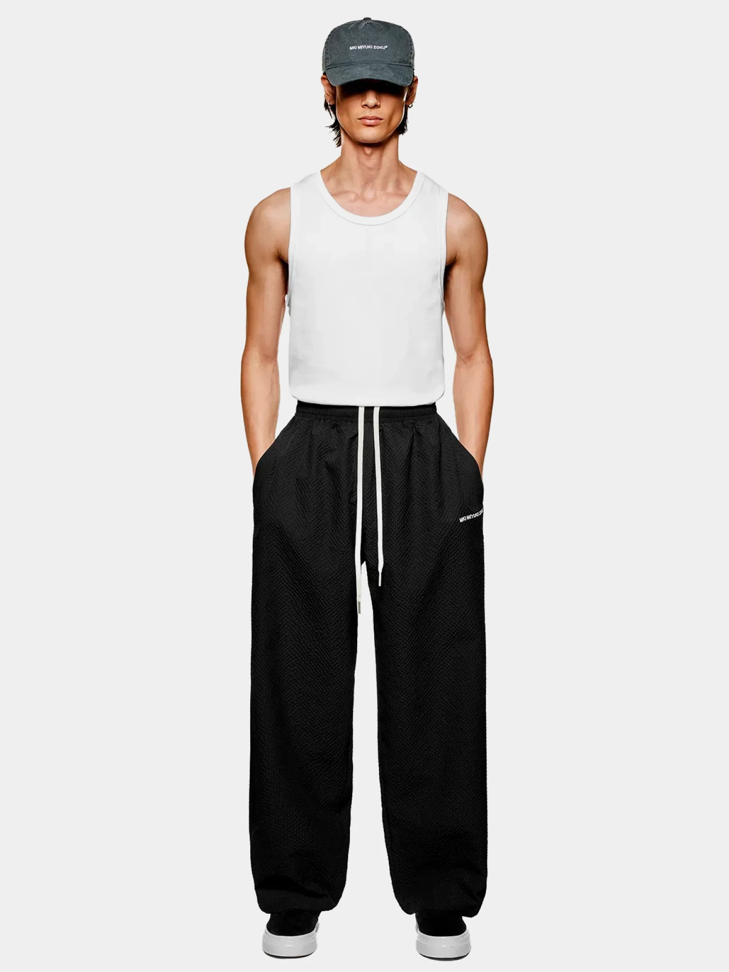 Брюки MKI MIYUKI ZOKU Seersucker Wide Leg Black