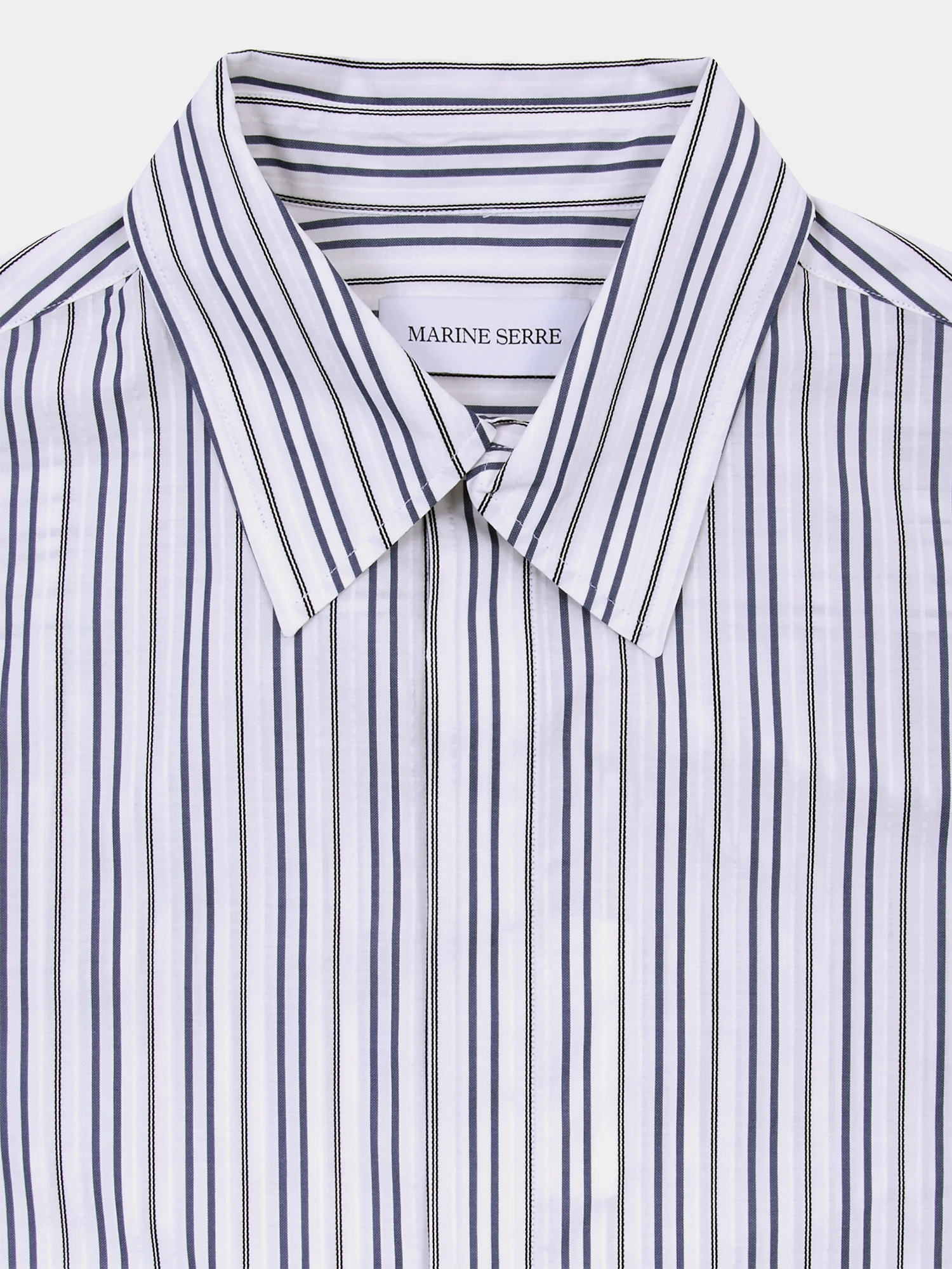 Рубашка Marine Serre Regenerated Striped Poplin Off White