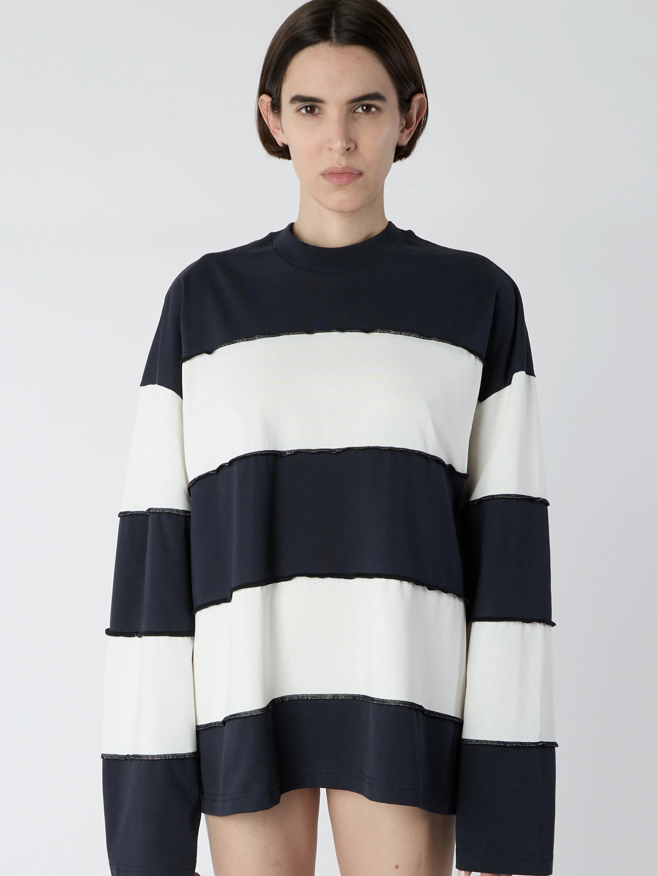 Лонгслив Sunnei Over W Cuts Blu Sunnei/Off White