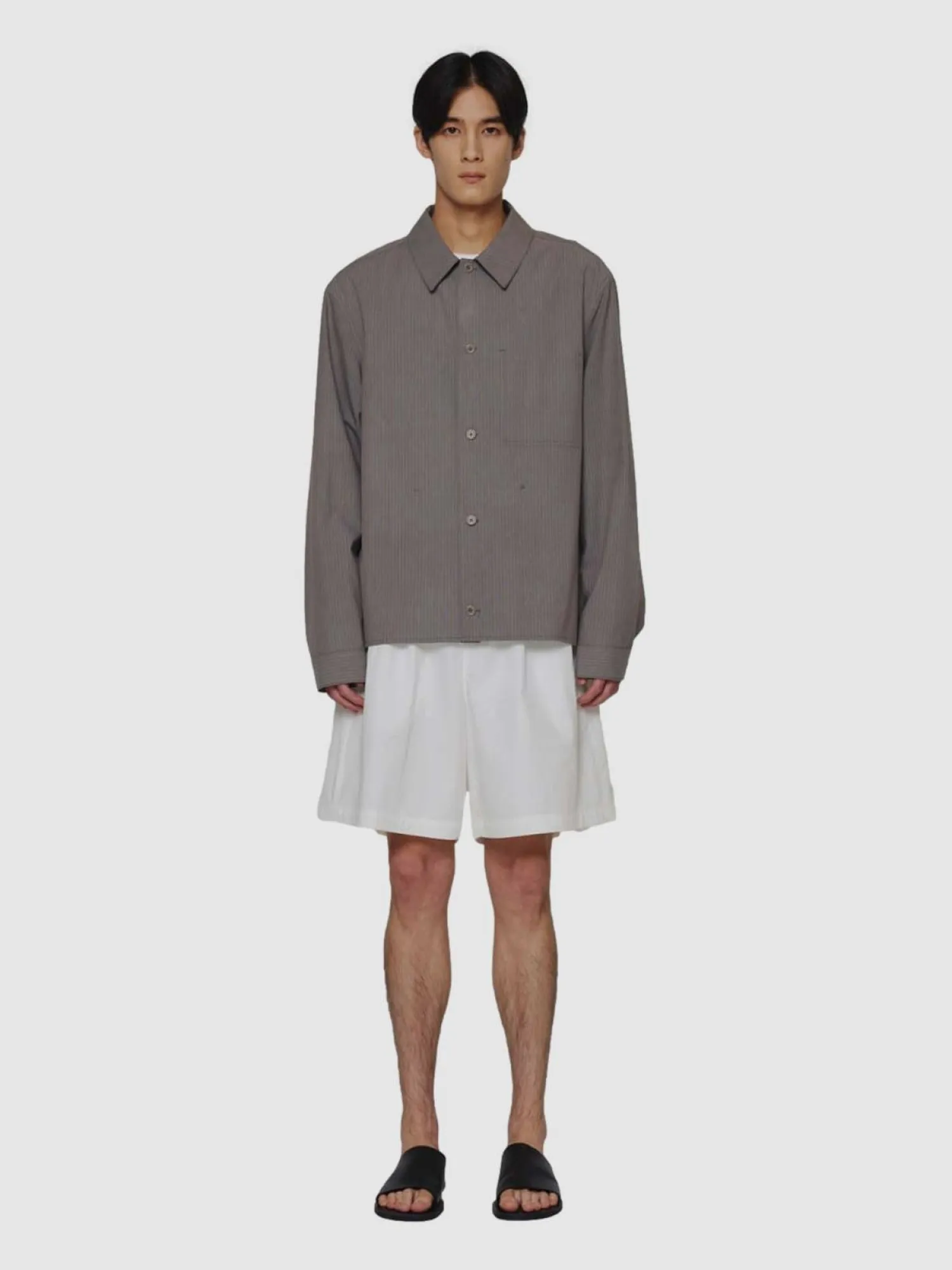 Рубашка AMOMENTO Stripe Pocket Shirt Grey