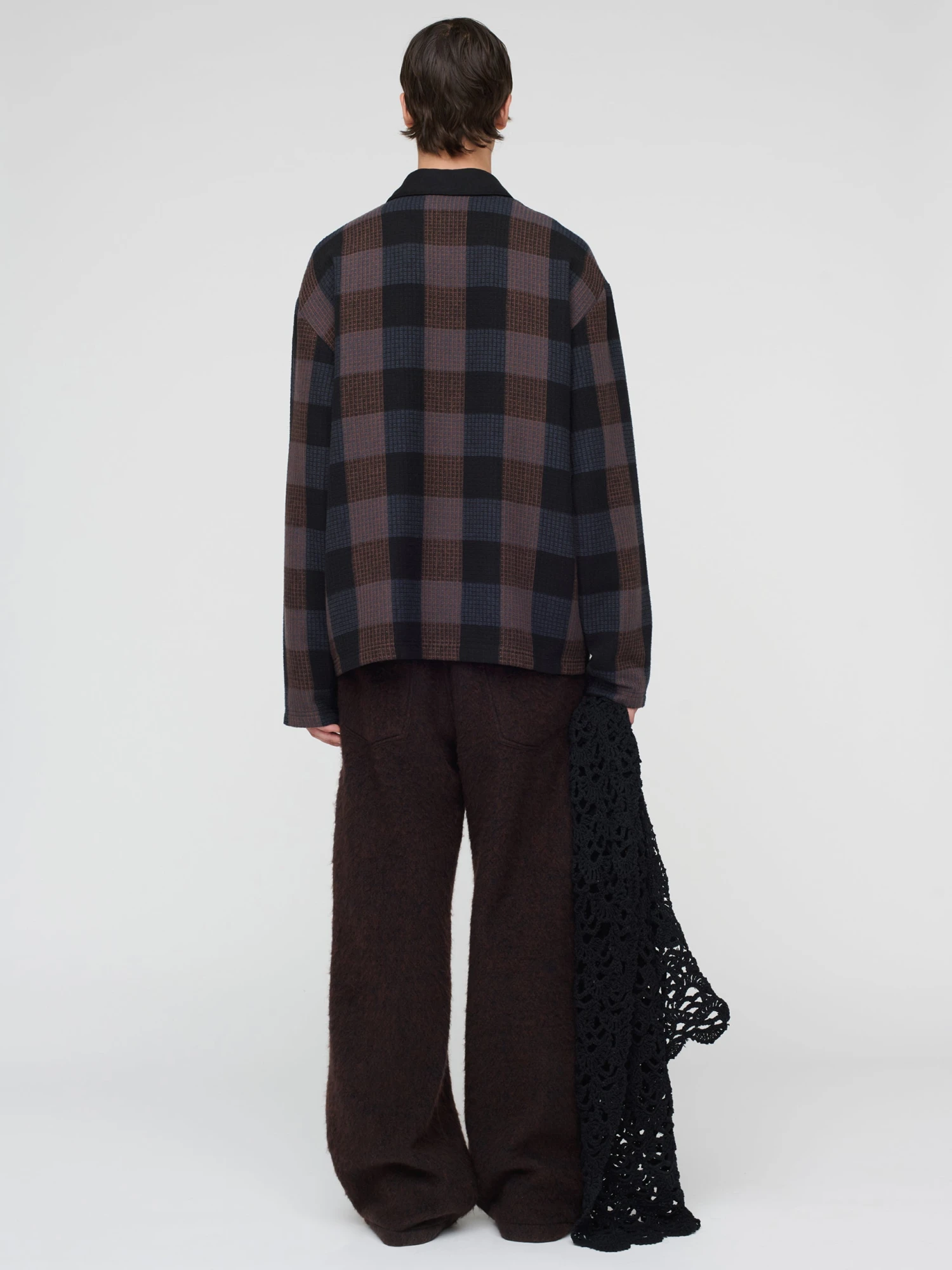 Лонгслив Song for the Mute L/S Polo Towel Check Black