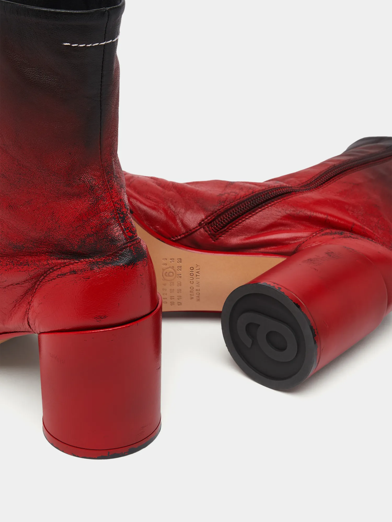 Женские ботильоны MM6 Maison Margiela Block-Heel Red