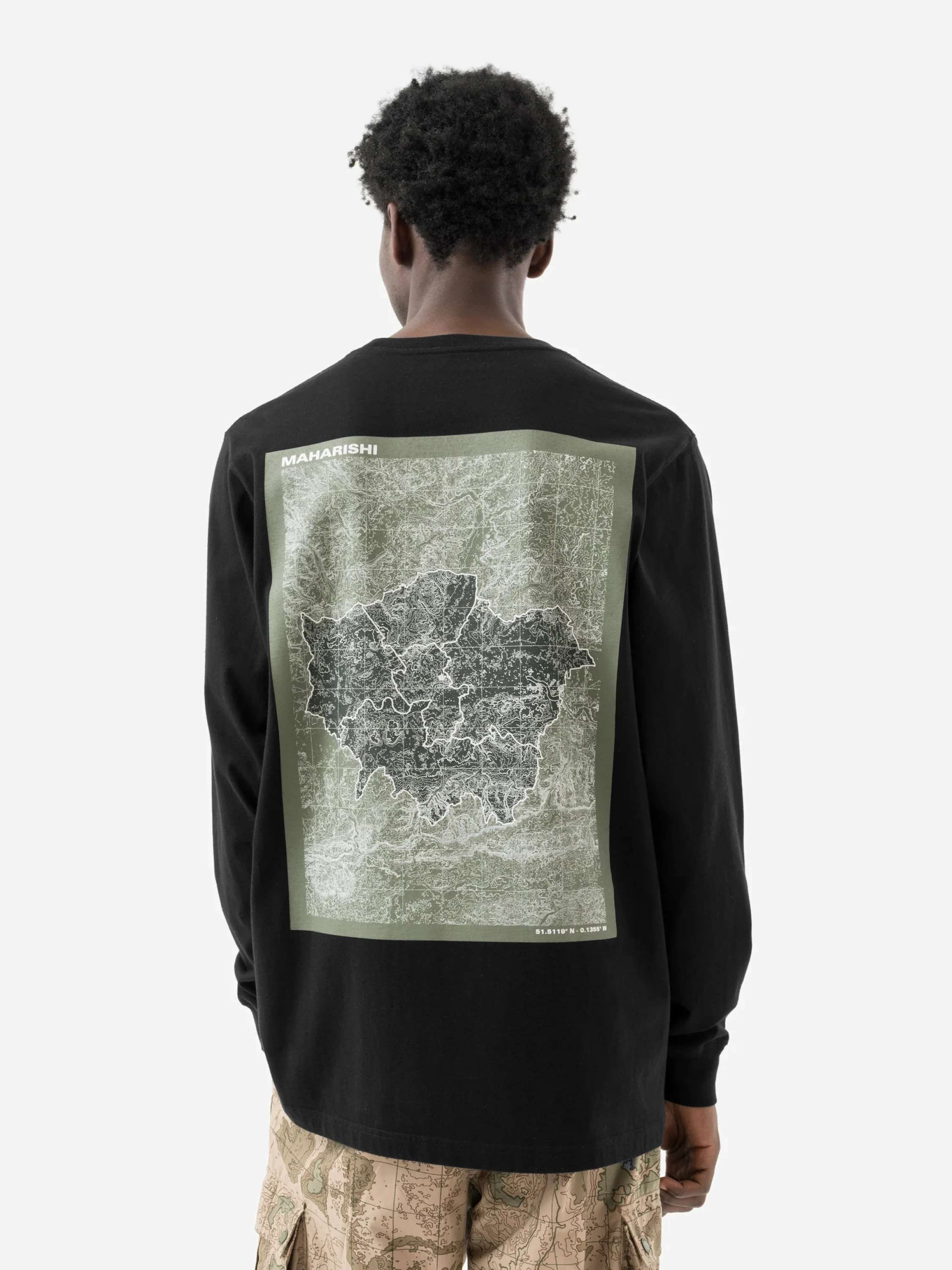 Лонгслив MAHARISHI 1350 Miltype Map Black