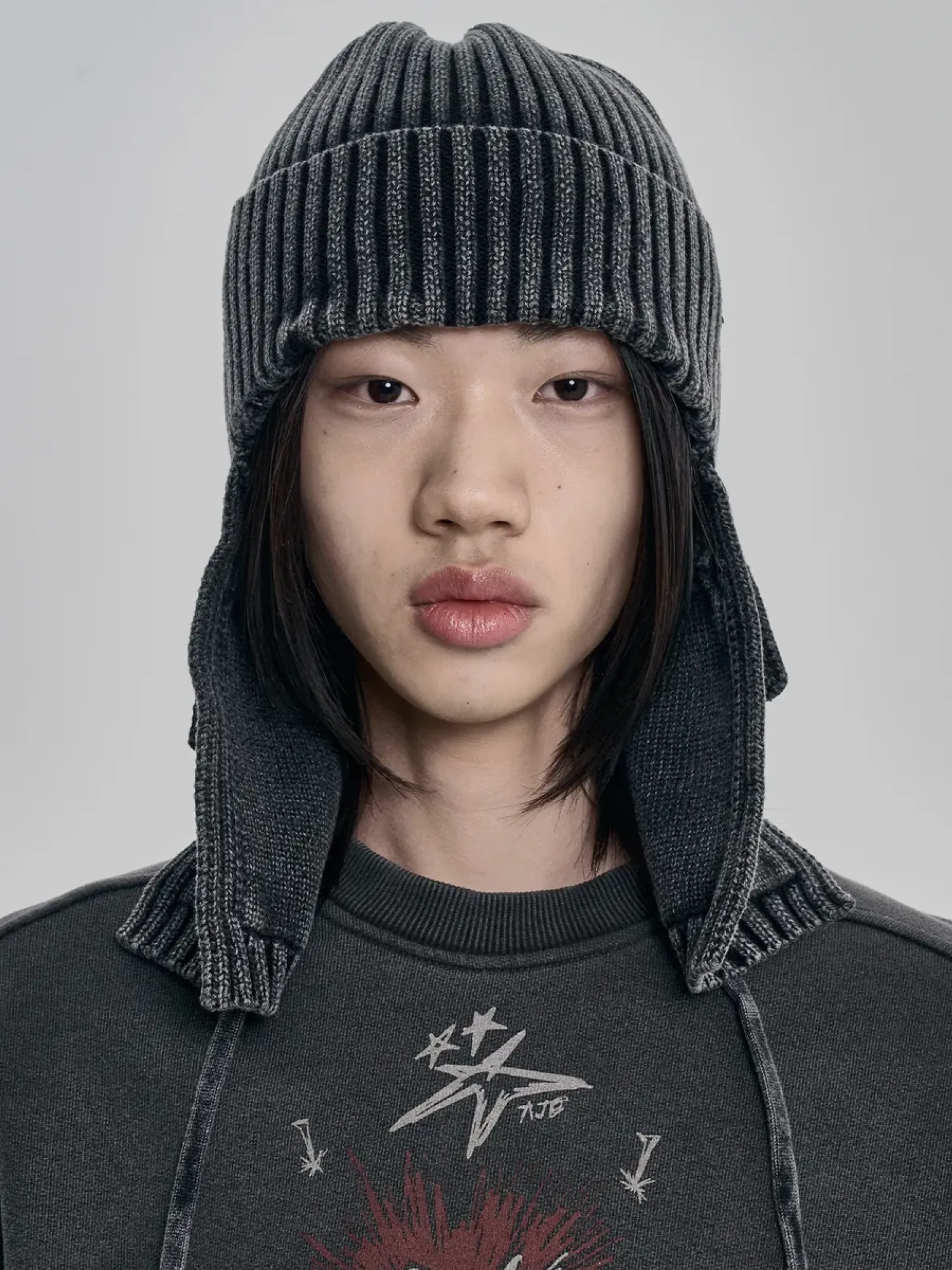 Шапка AJOBYAJO Washed Knit Trooper Charcoal