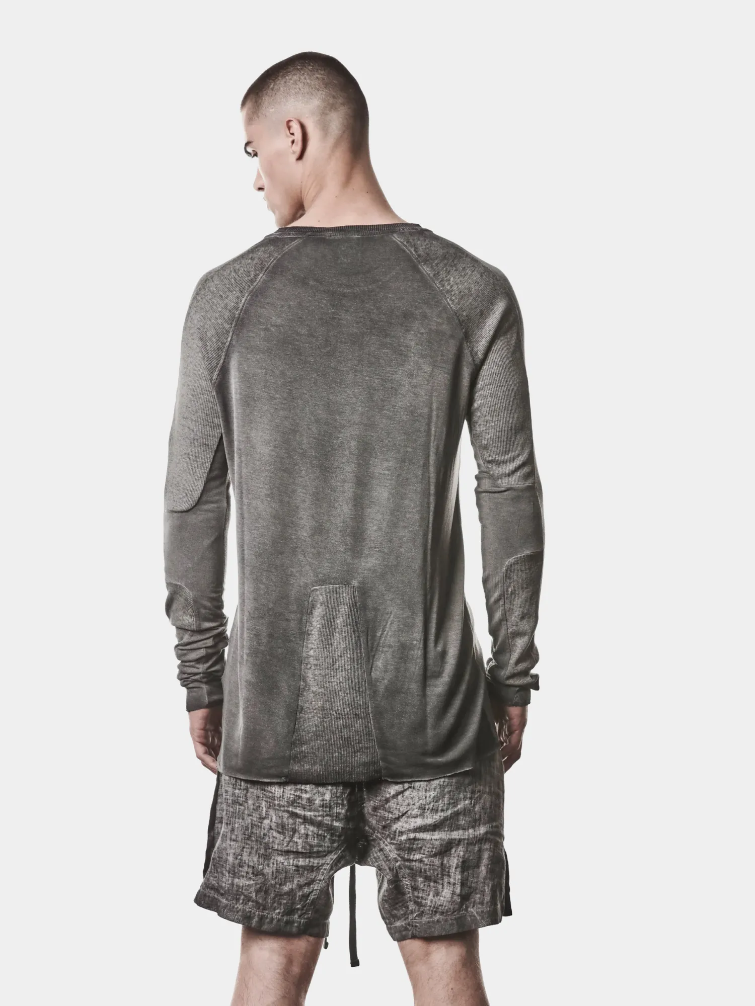 Лонгслив thom/krom M TS 941 Cold Dye Grey
