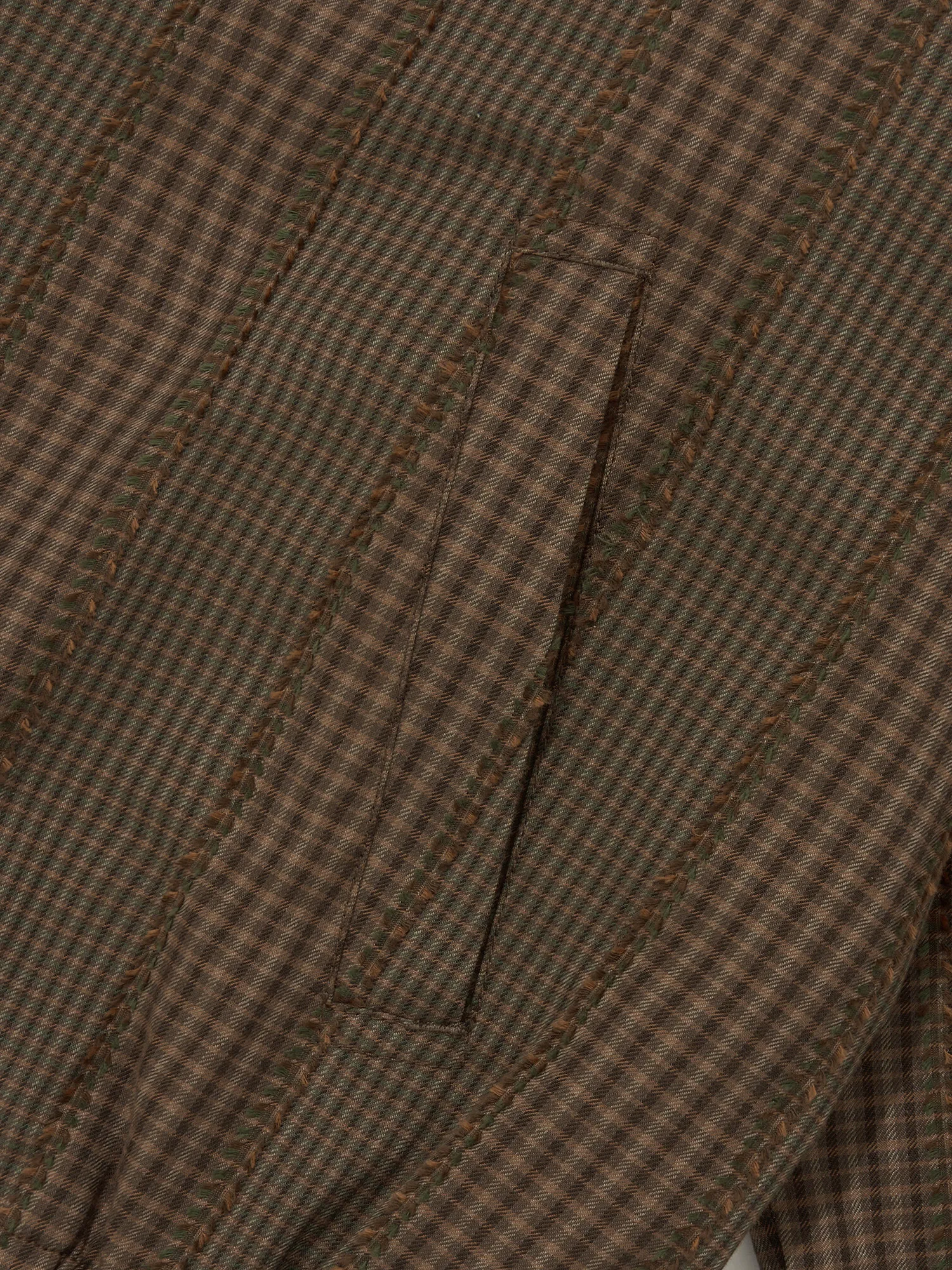 Овершот MERELY MADE Premium Banshu-Ori Fringe Check Brown