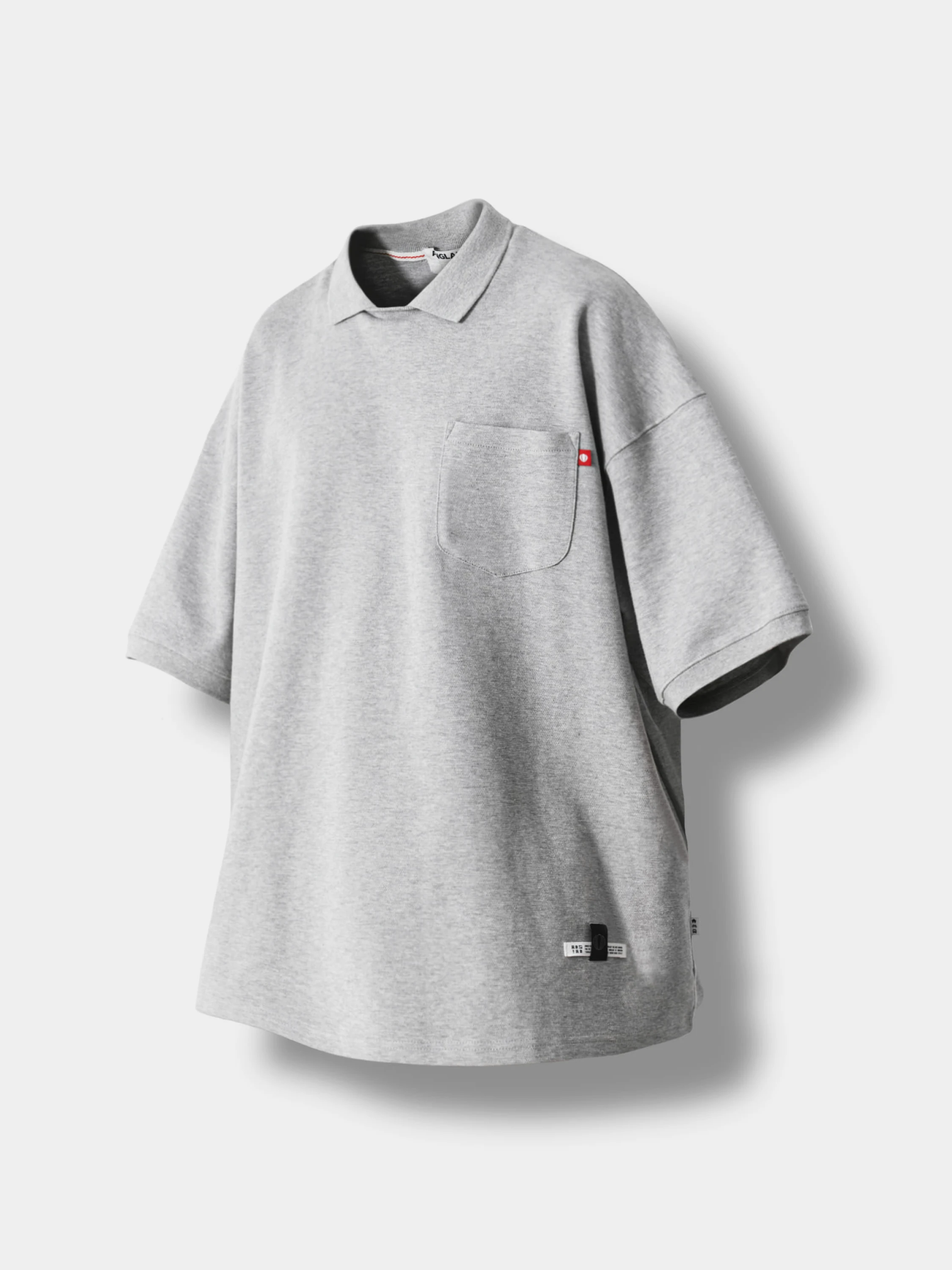 Футболка ANGLAN Pocket Wing Collar Half Tee Grey
