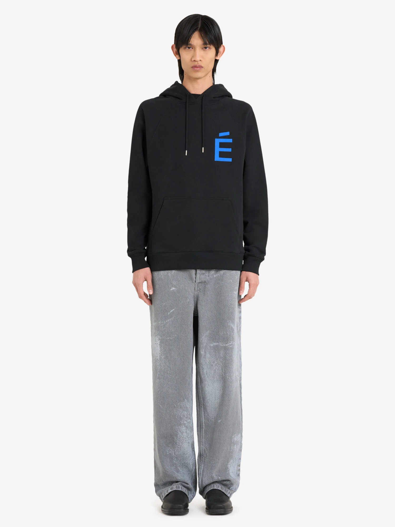 Худи Études Loose Hoodie Big É Blue Black