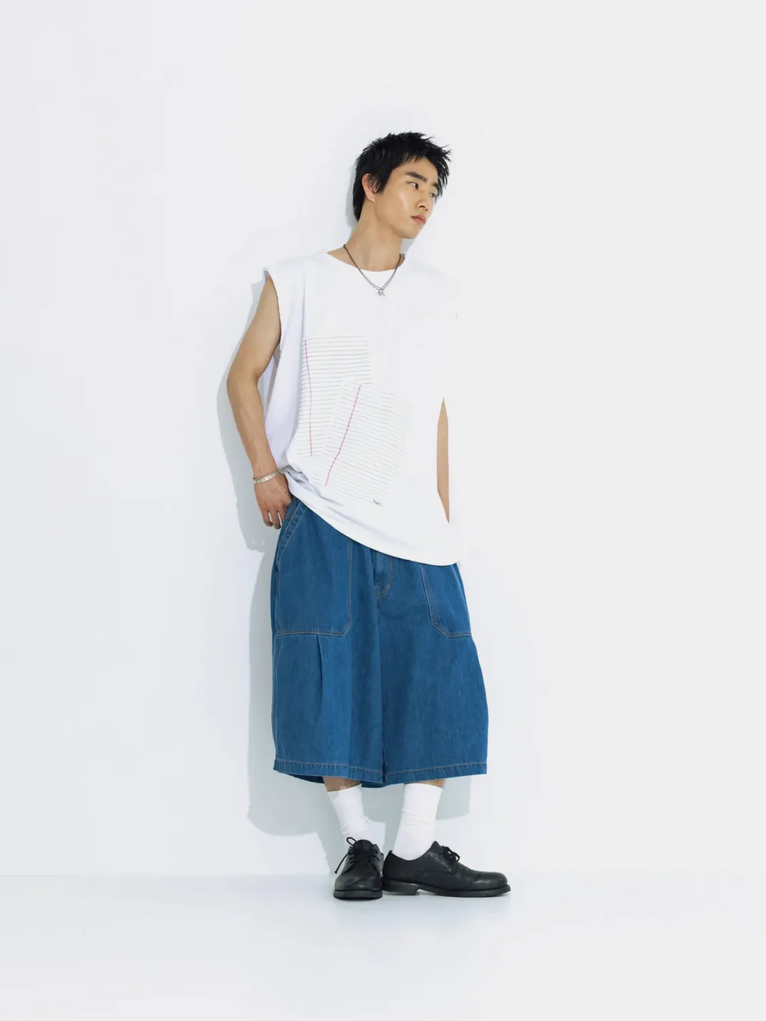 Шорты ANGLAN Fatigue Denim Half Pants Blue