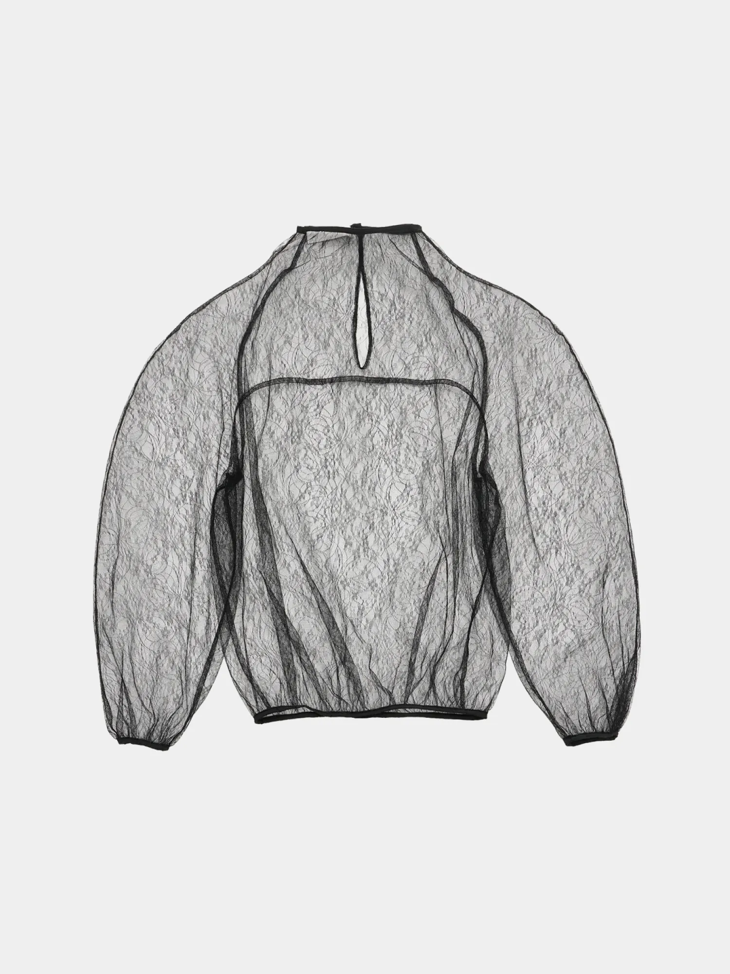 Женская блуза AMOMENTO Sheer Lace Mock Neck Top Black