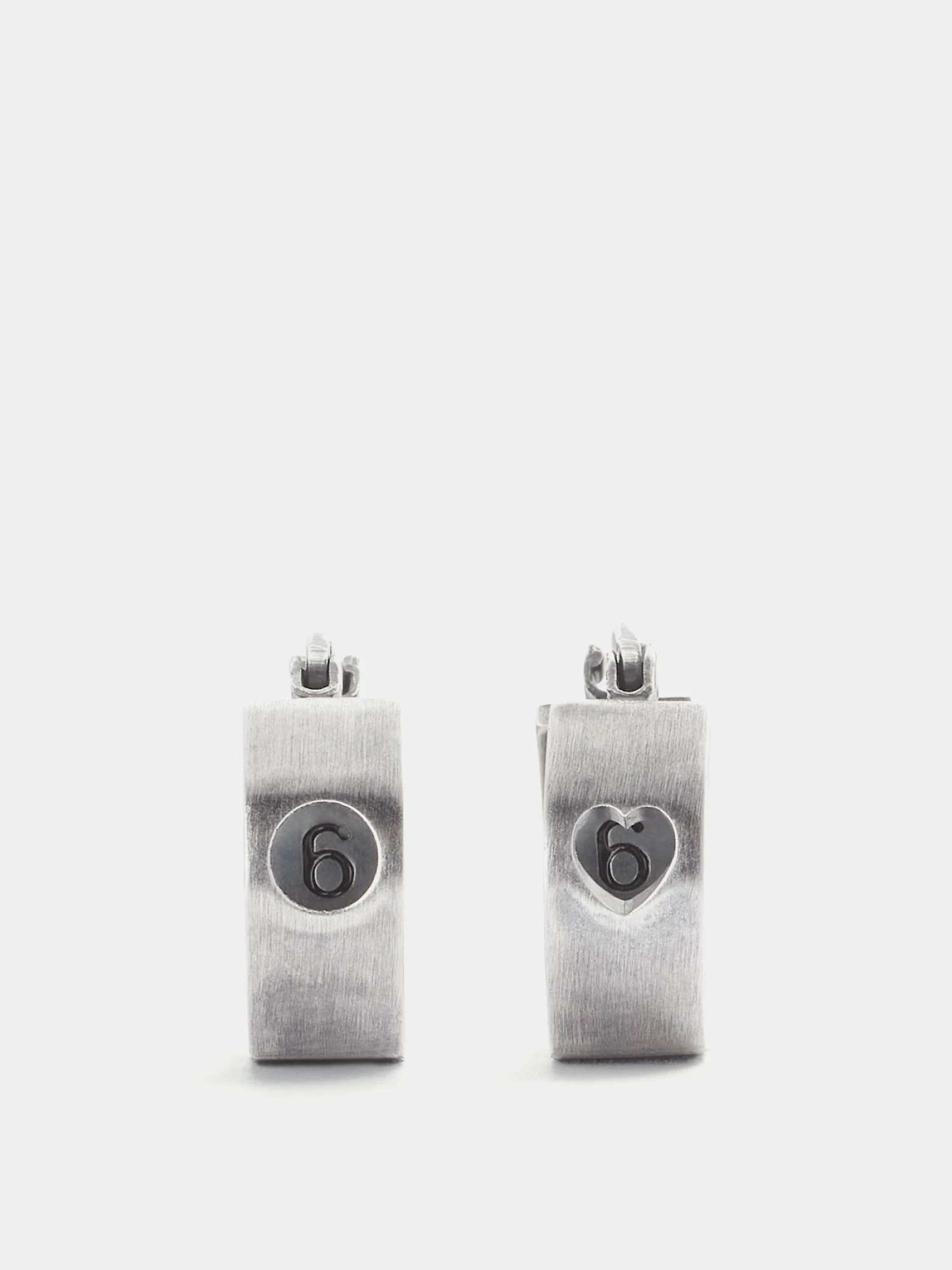 Серьги MM6 Maison Margiela Number Logo Motif Hoop