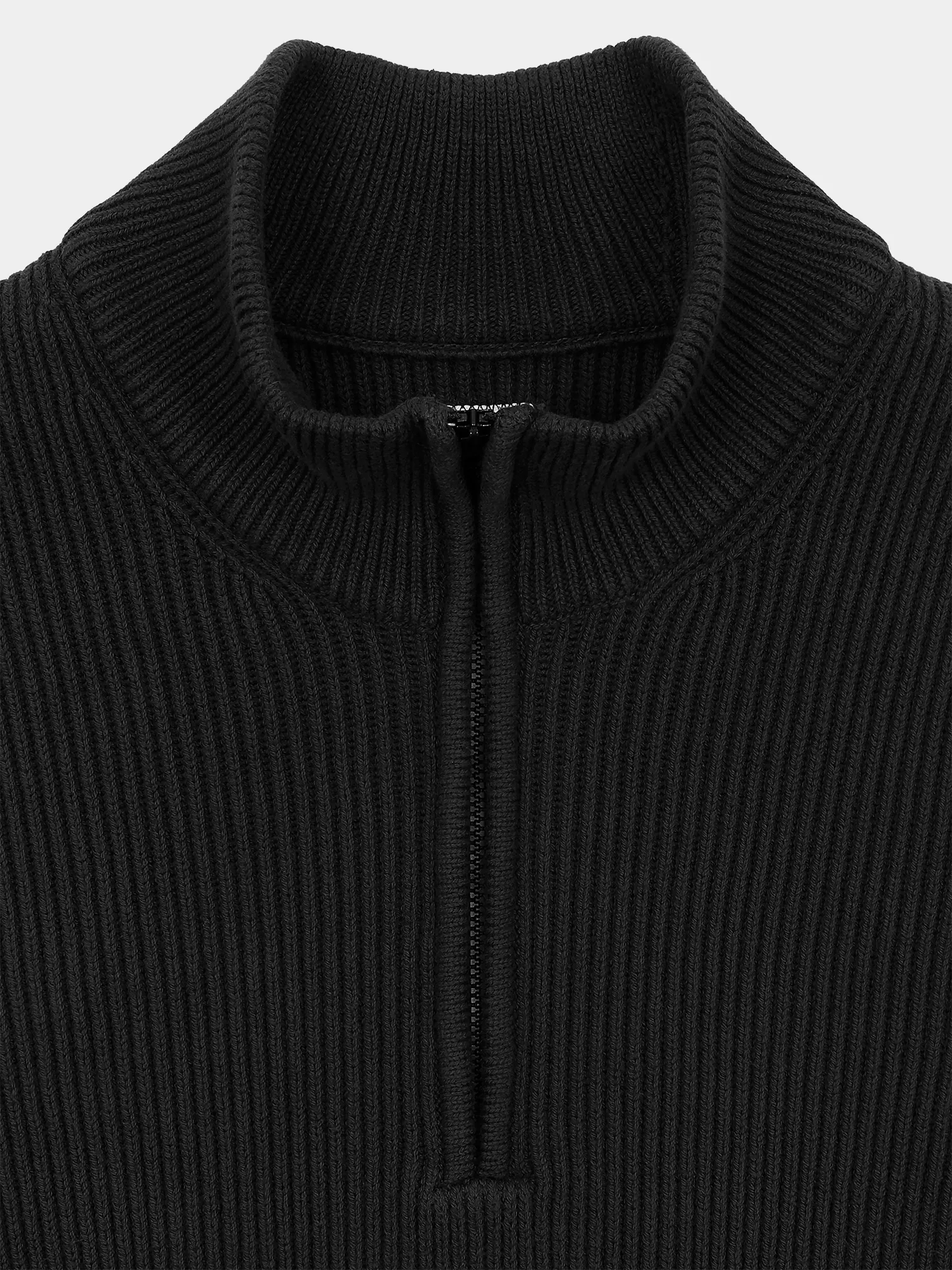 Свитер C.P. Company Full Rib Half Zipped Black Sand