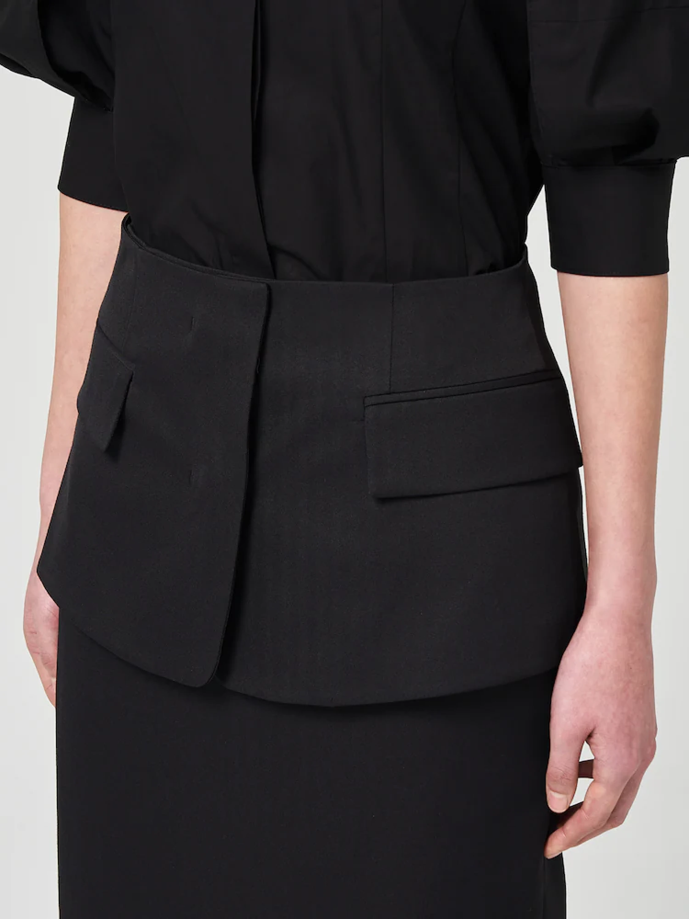 Женская юбка JUUN.J Jacket Layer Long Slit Skirt Black