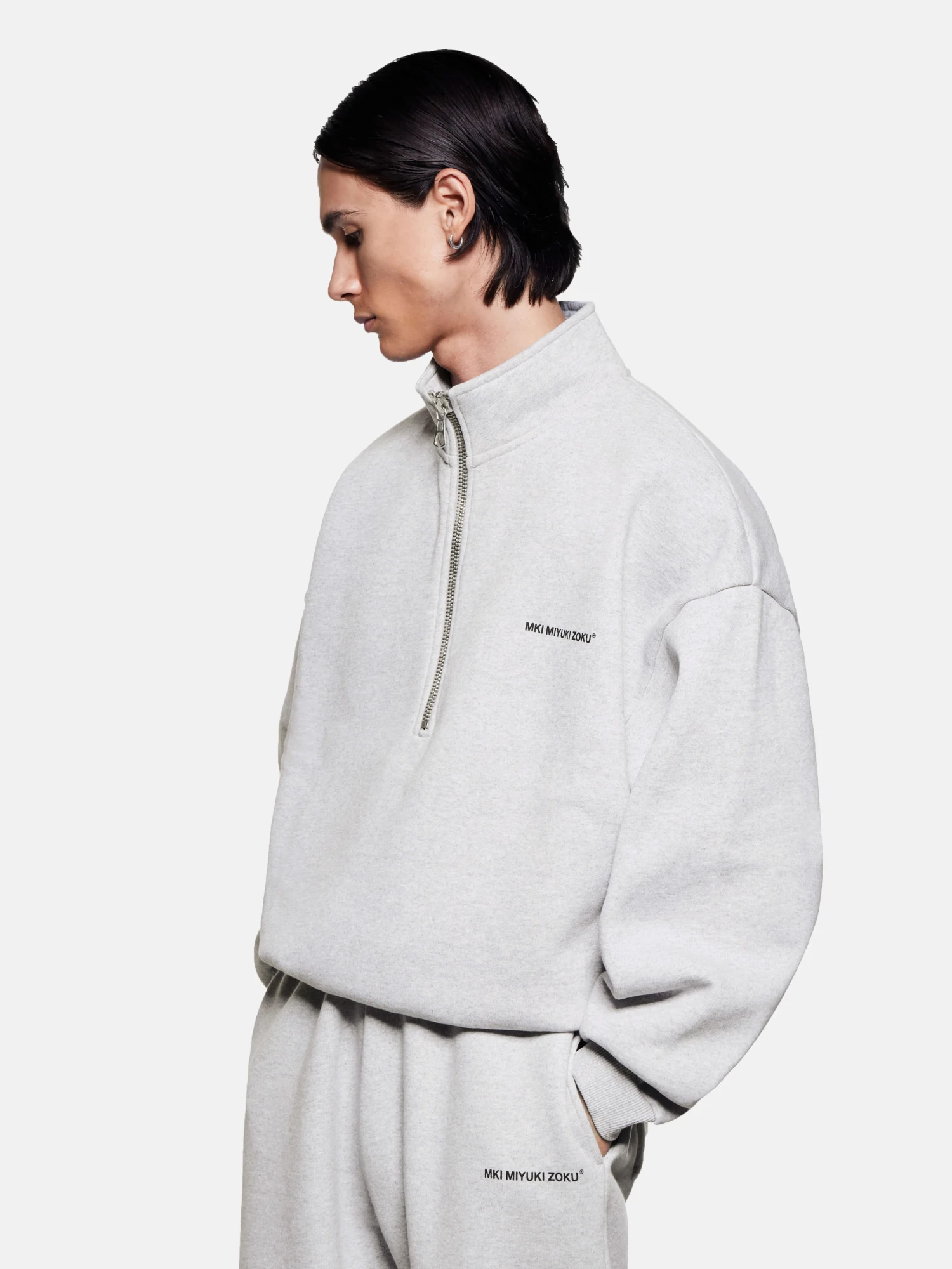Халф-зип MKI MIYUKI ZOKU Uniform Quarter Zip Grey
