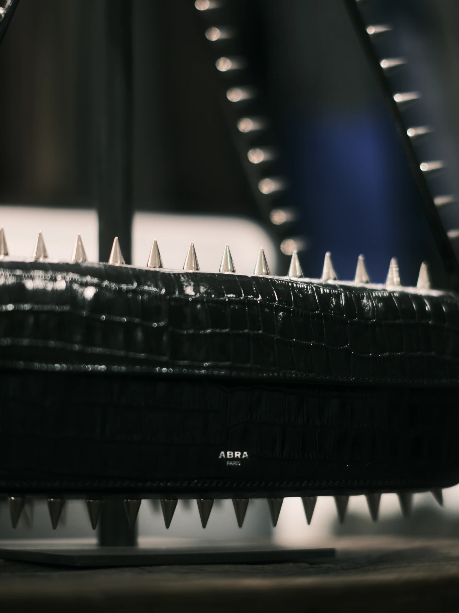 Сумка ABRA Spike Baguette Crocco Black
