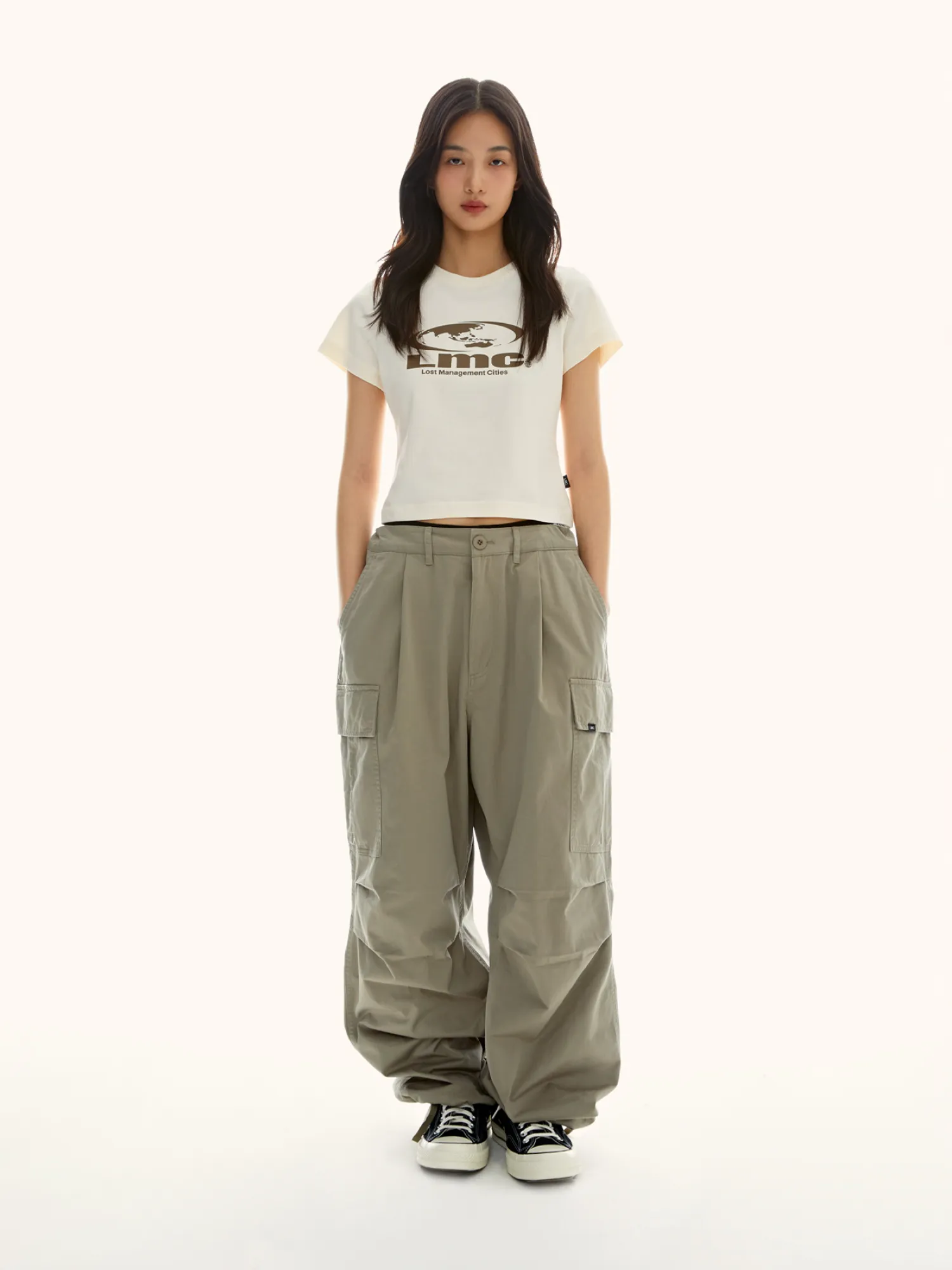 Женская футболка LMC WM Oval Globe Cropped Tee Ivory