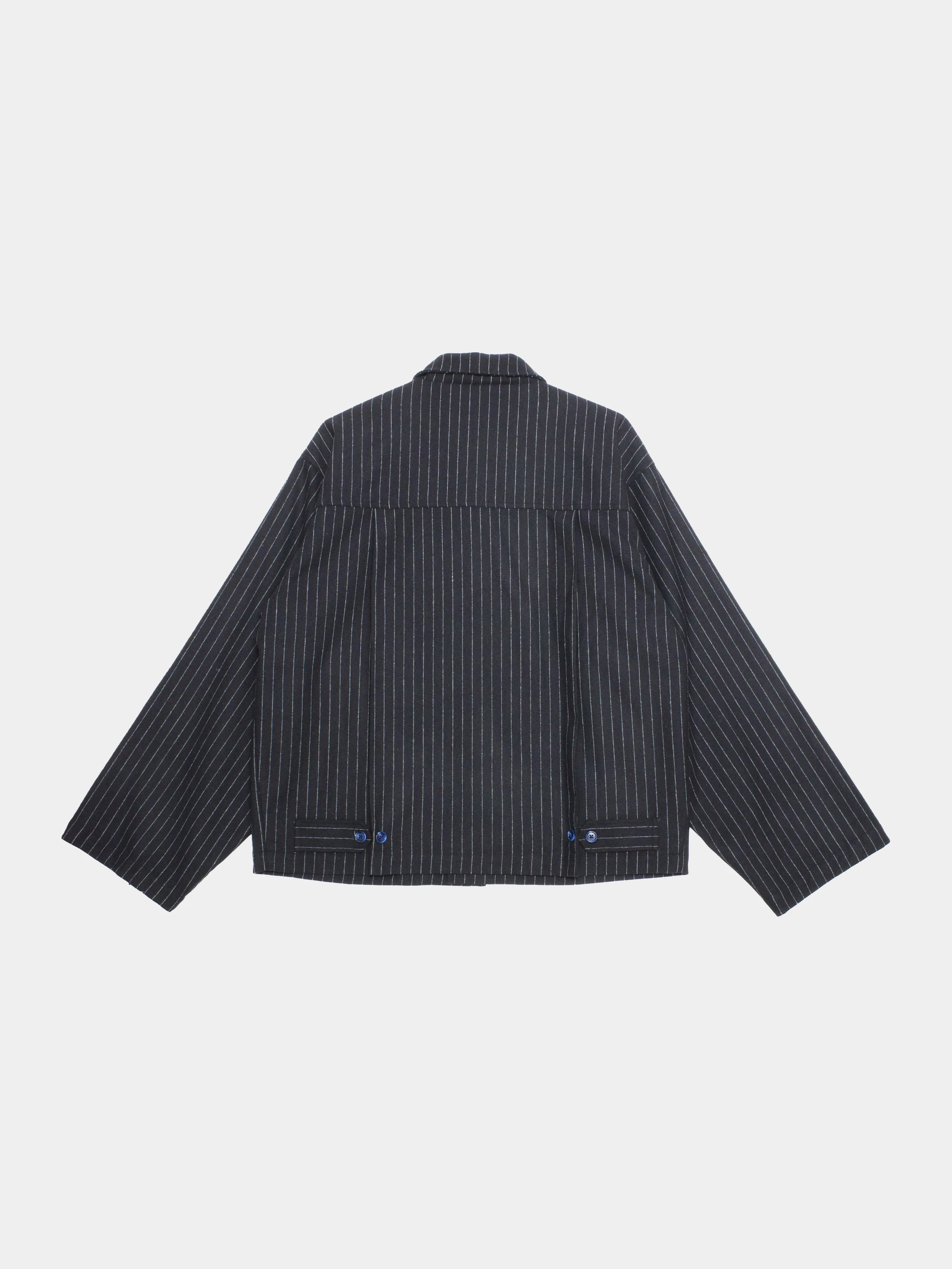 Овершот Jungles Jungles Pleated Pinstripe Wool Black