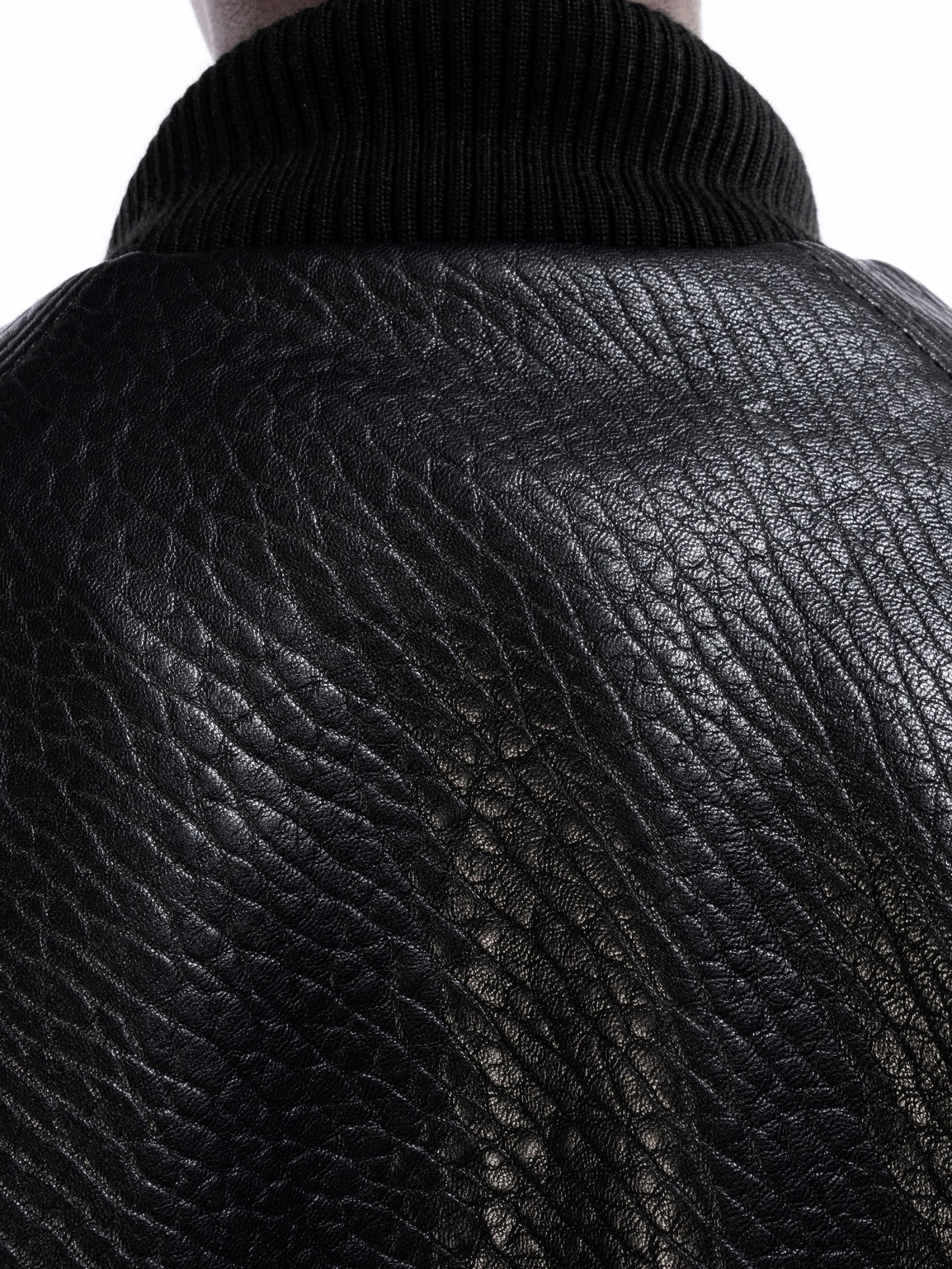 Бомбер NO/FAITH STUDIOS Dried Concrete Leather Black