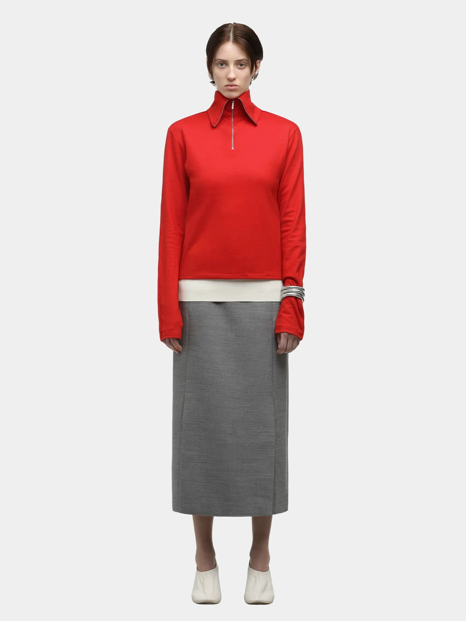 Женский халф-зип entire studios Apex Wool Red