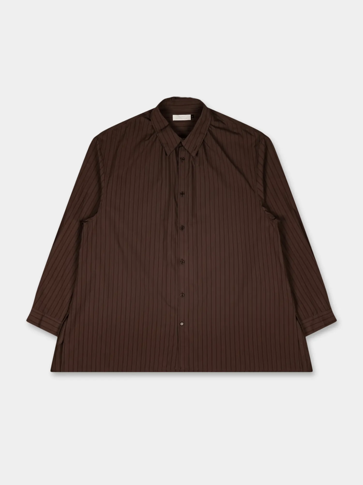 Рубашка AMOMENTO Stripe Shirring Oversized Brown