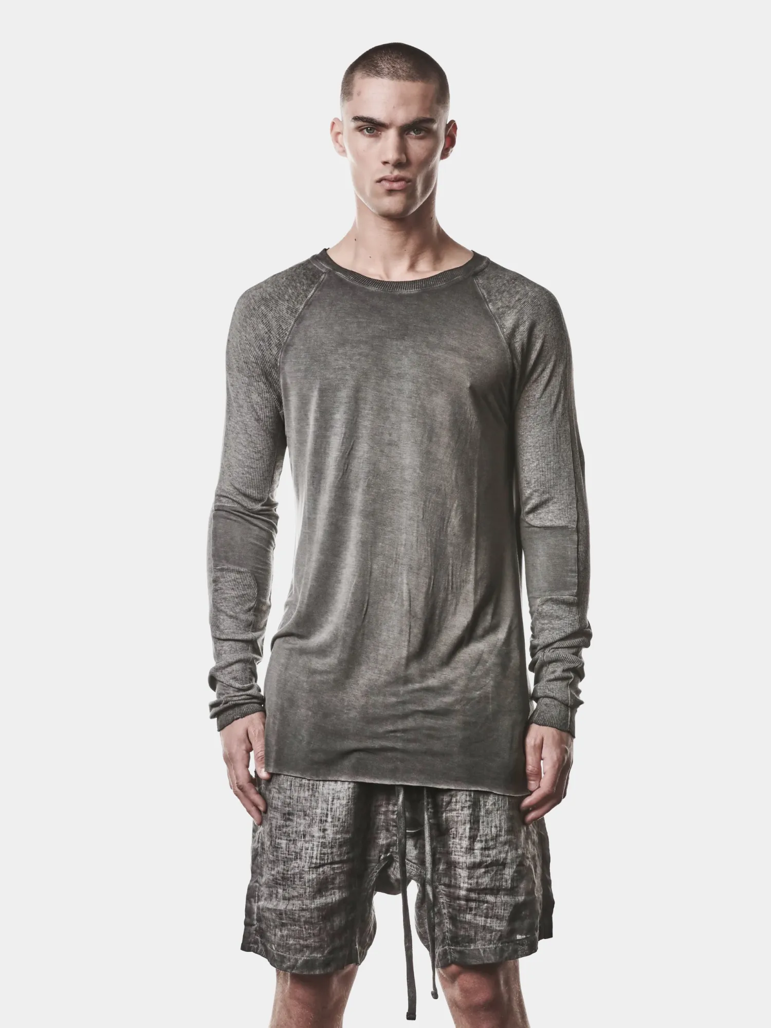 Лонгслив thom/krom M TS 941 Cold Dye Grey