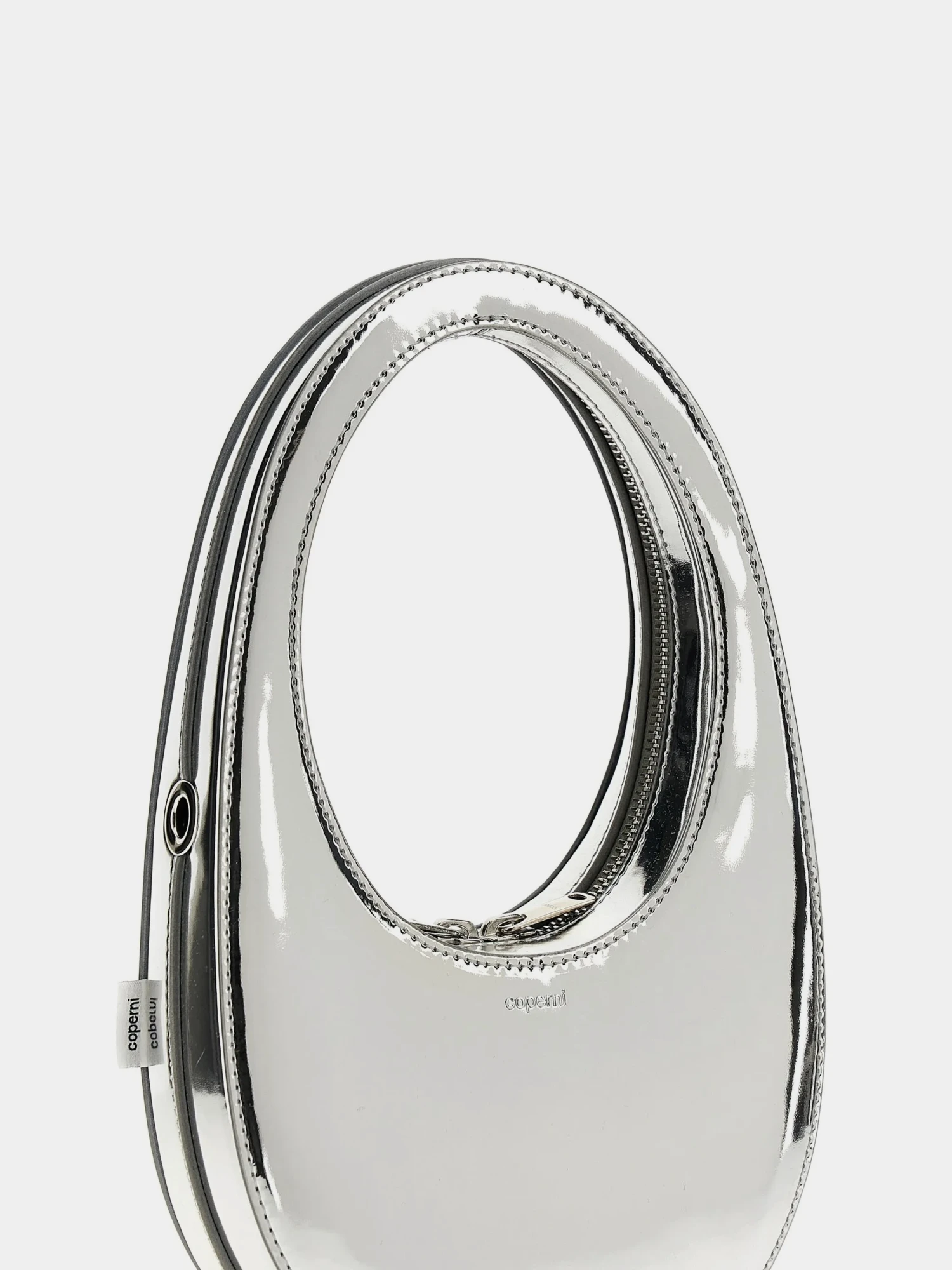 Женская сумка Coperni Mirrored Crossbody Mini Swipe Silver