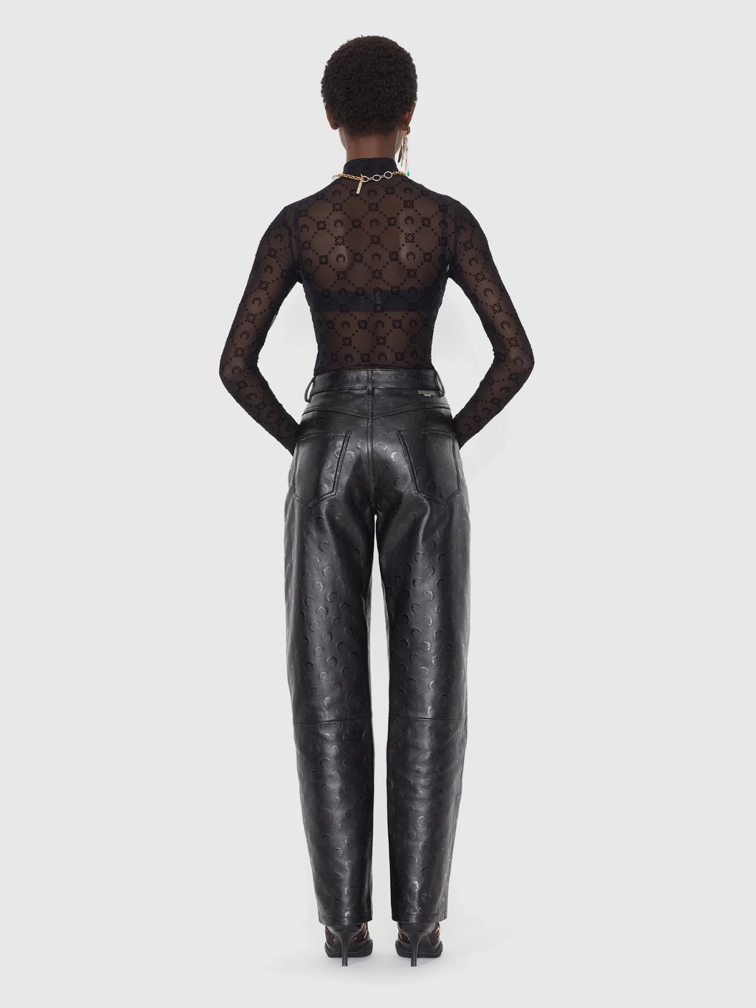 Женский лонгслив Marine Serre Recycled Mesh Second Skin Black