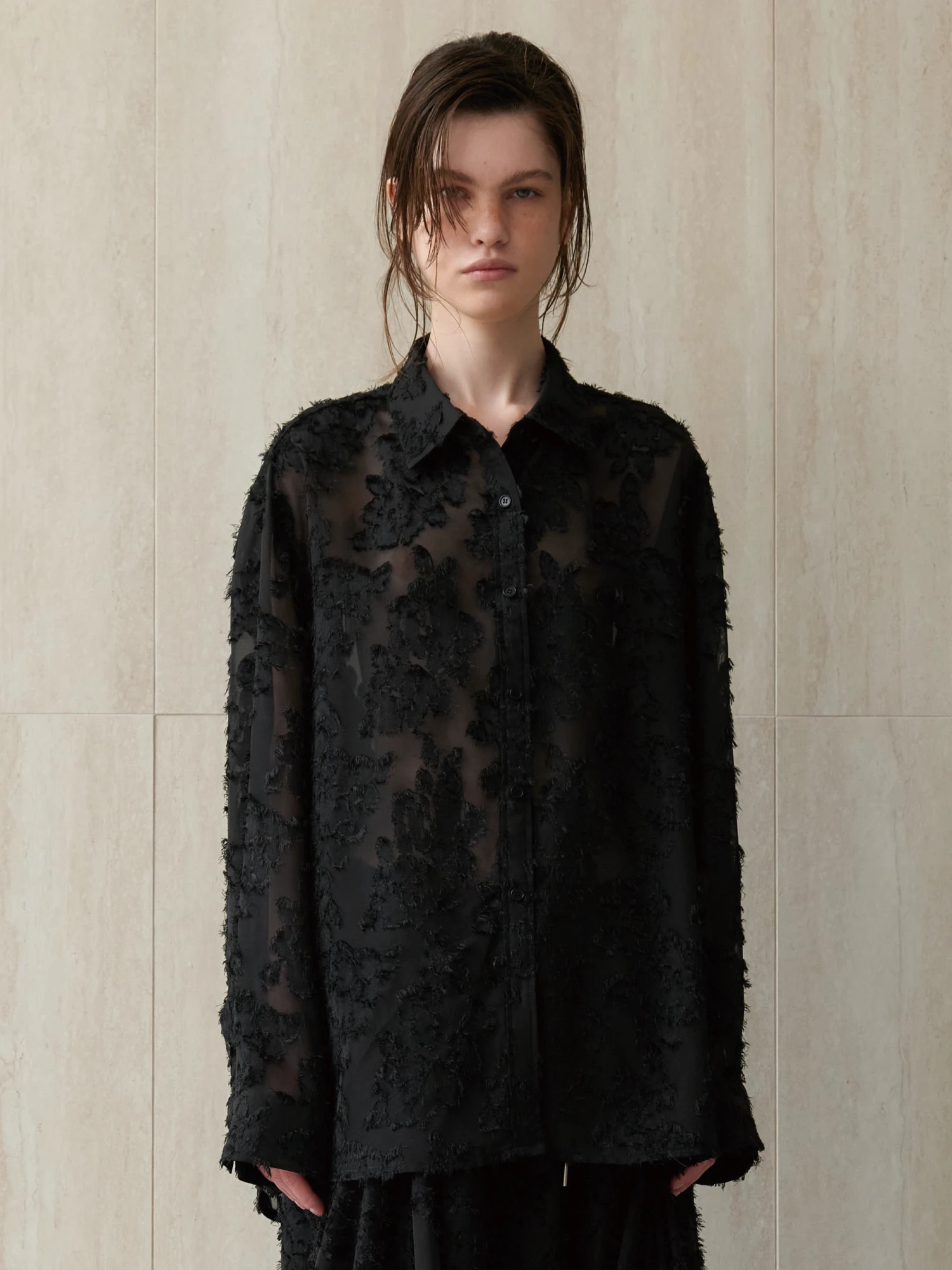 Женская блузка EPINGLER Sheer Jacquard Black