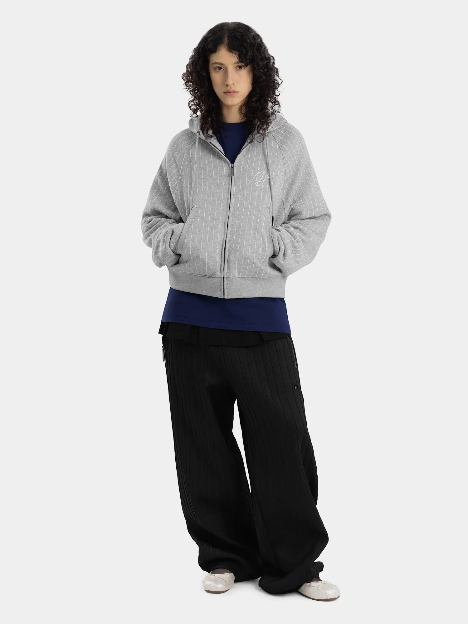 Зип-худи MADFRENZY STRIPED Grey