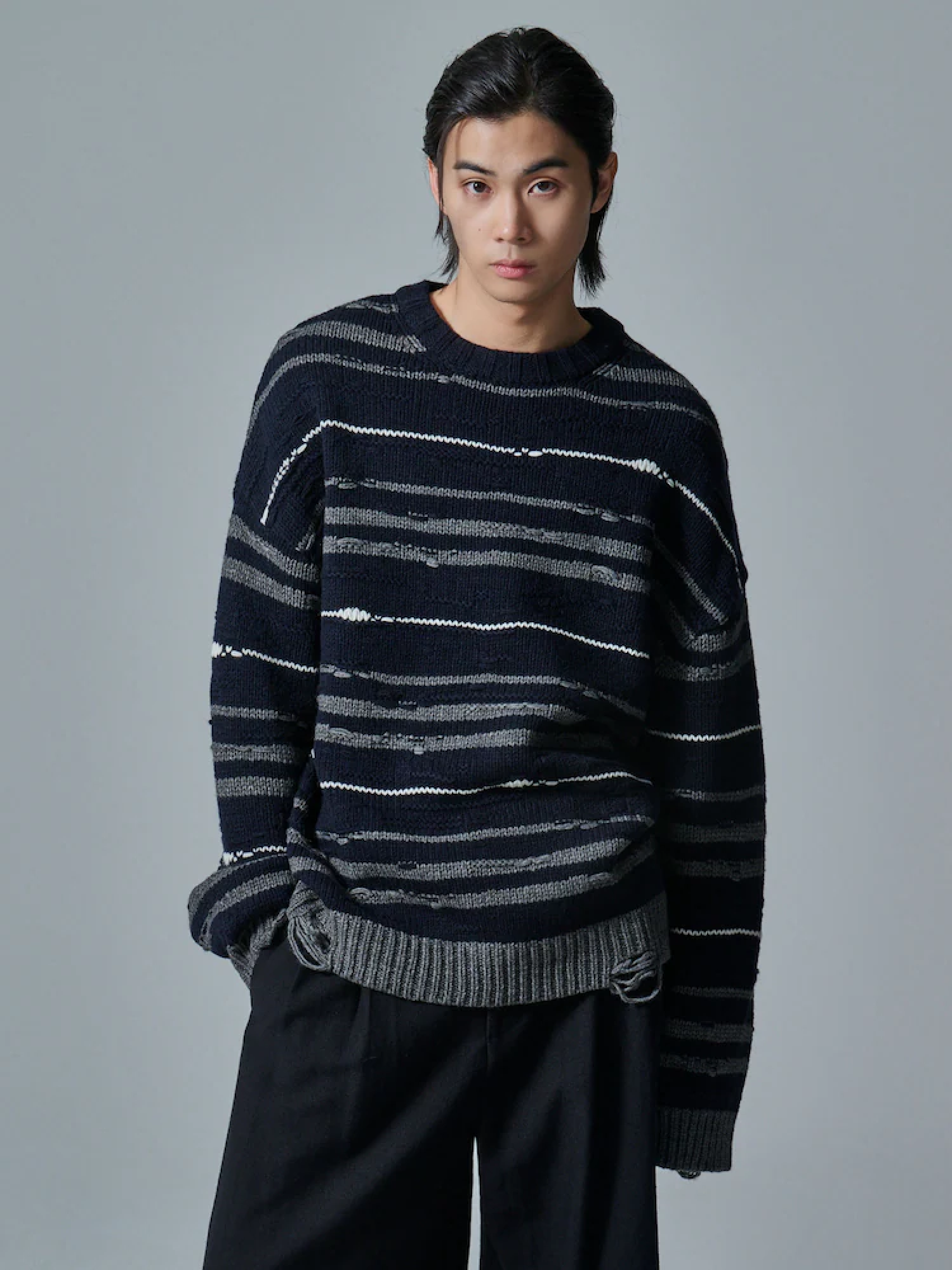 Свитер JUUN.J Hand Drawn Stripe Navy