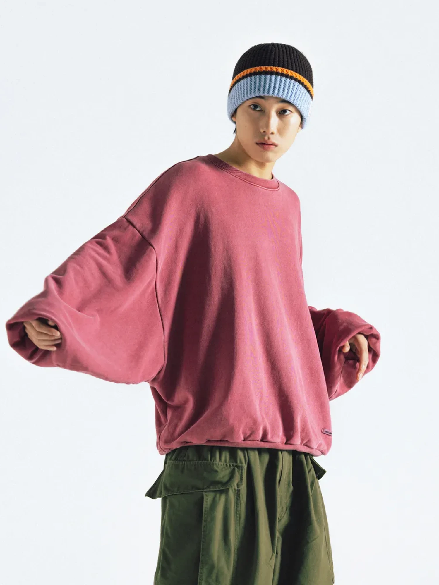 Свитшот ANGLAN Reversible Pigment Two Layer Washed Red