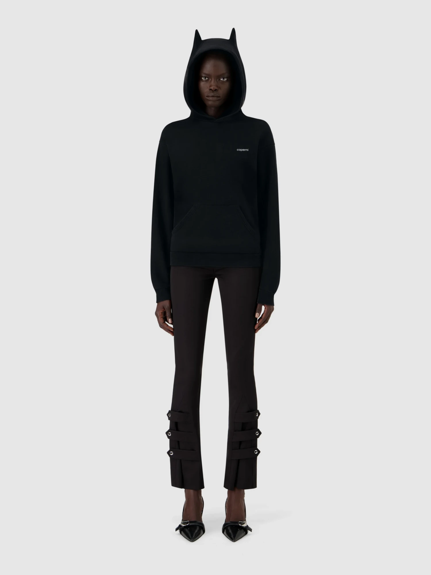 Женское худи Coperni Horn Hoodie Black/White