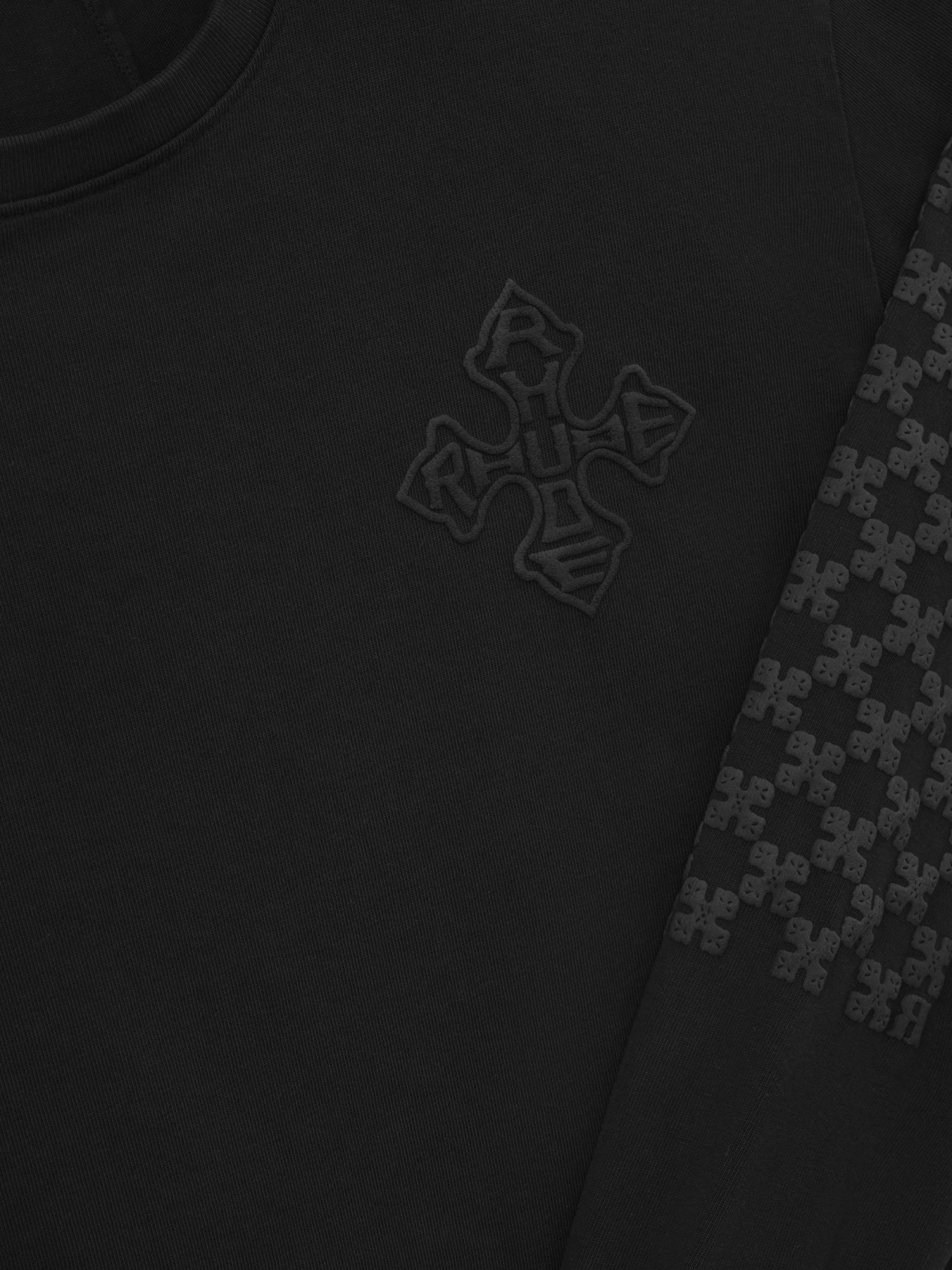 Лонгслив RHUDE Cross Logo Ls Vtg Black/Black