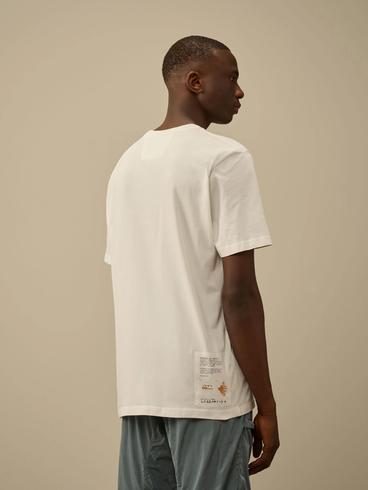 Футболка C.P. Company 24/1 Jersey Front Logo Gauze White