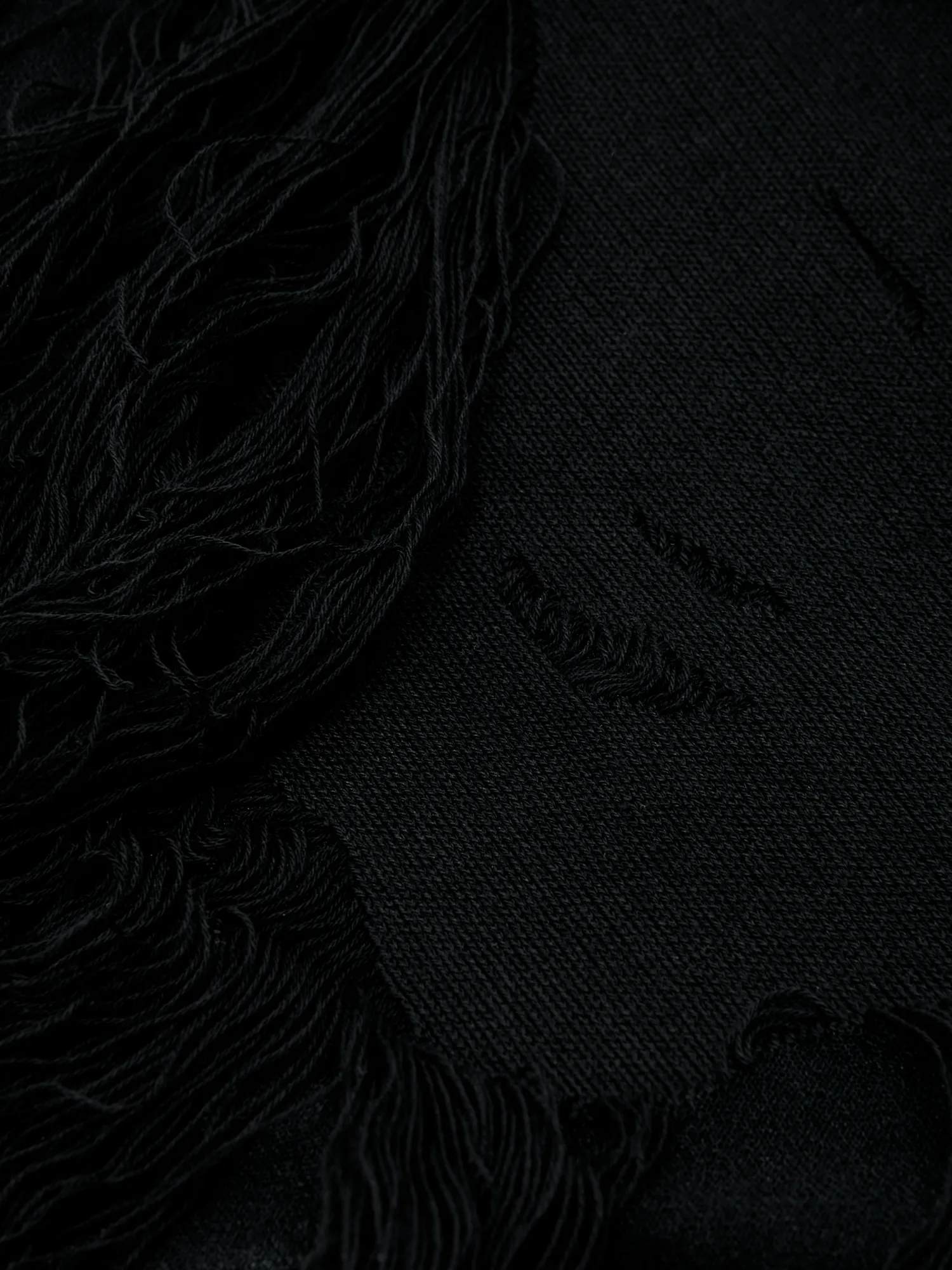 Женский лонгслив MM6 Maison Margiela Black Distressed Black