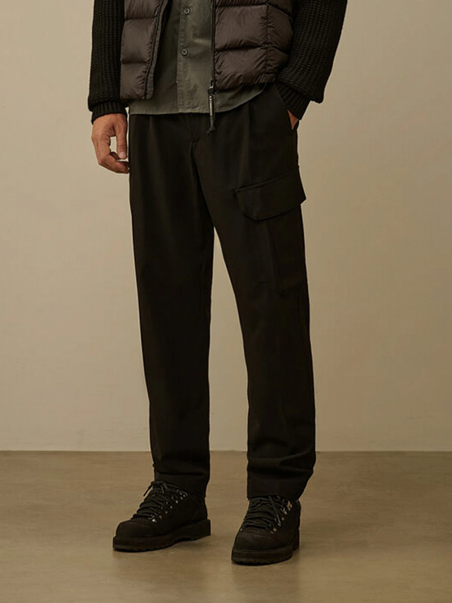 Брюки C.P. Company Wool Gabardine Loose Cargo Black