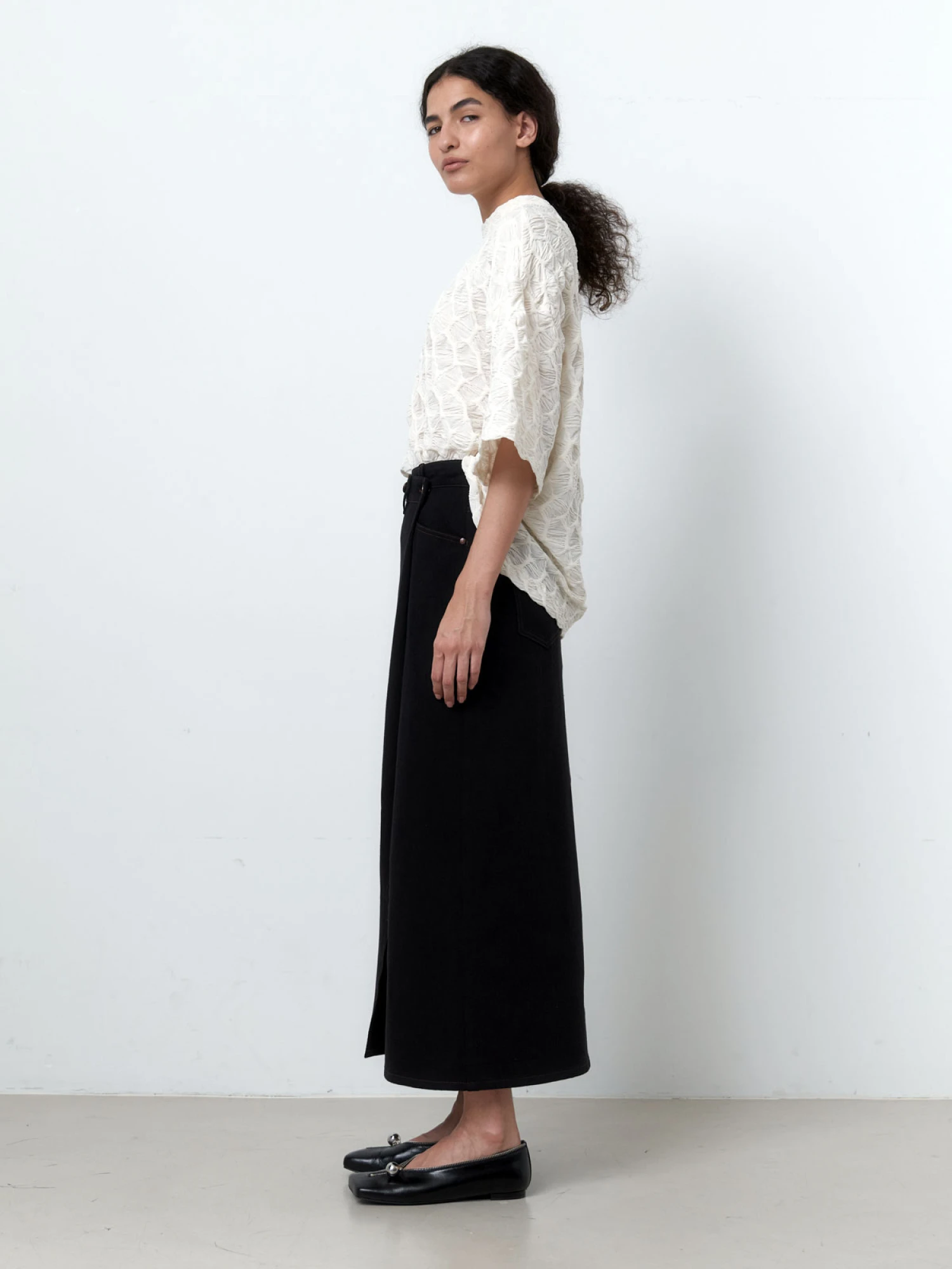 Женская юбка EPINGLER Folding Denim Long Black